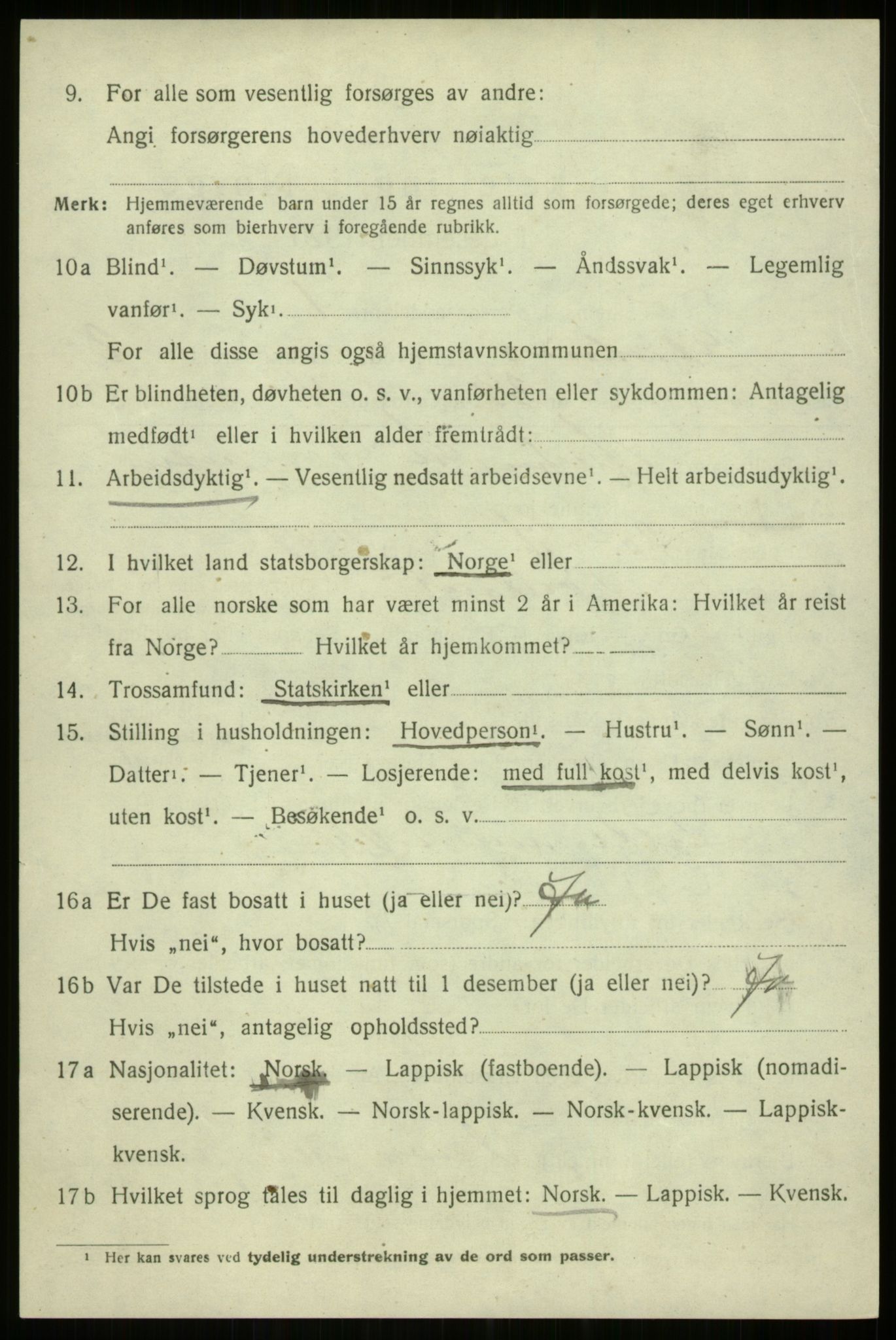 SATØ, 1920 census for Trondenes, 1920, p. 4126