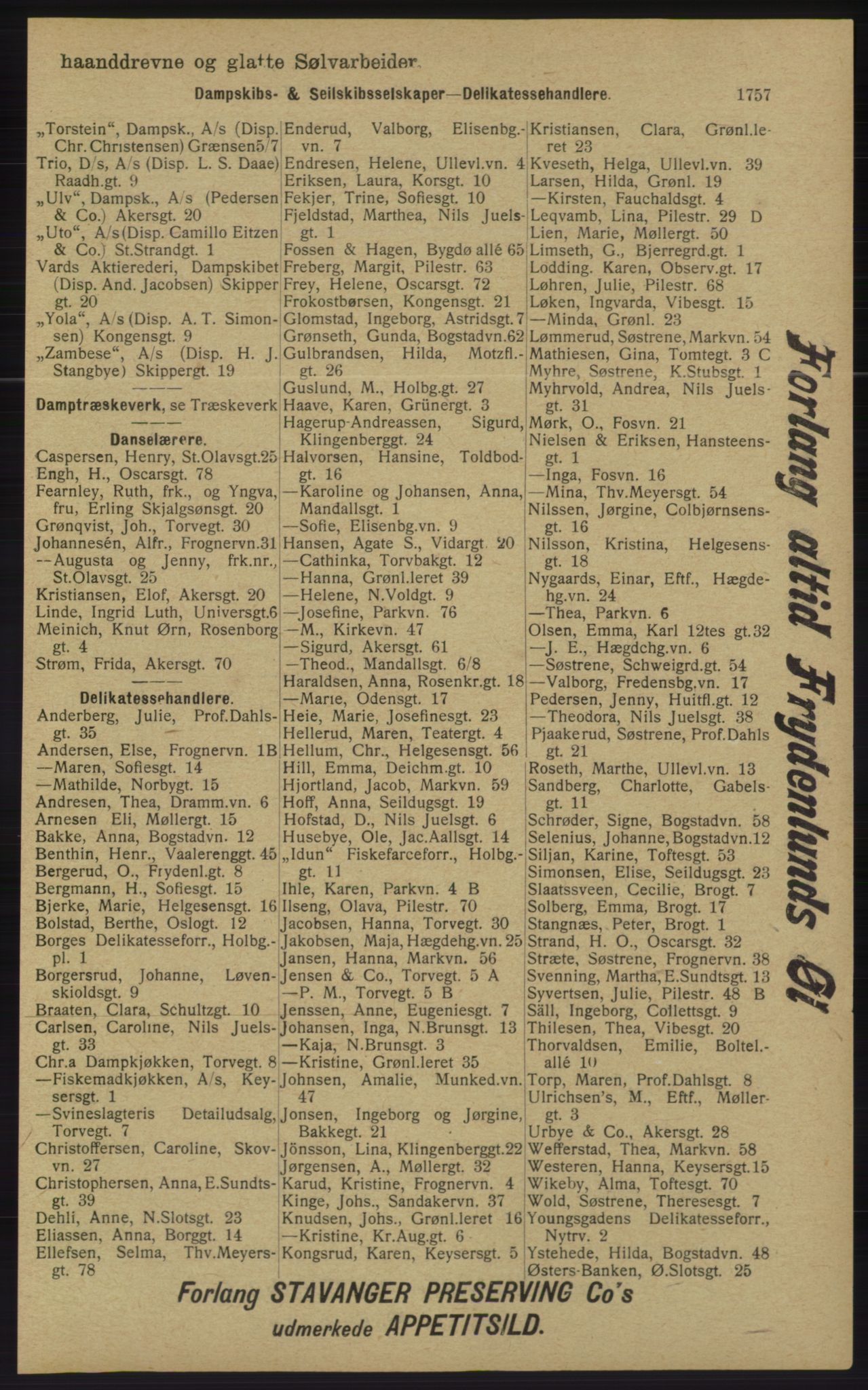 Kristiania/Oslo adressebok, PUBL/-, 1913, p. 1713