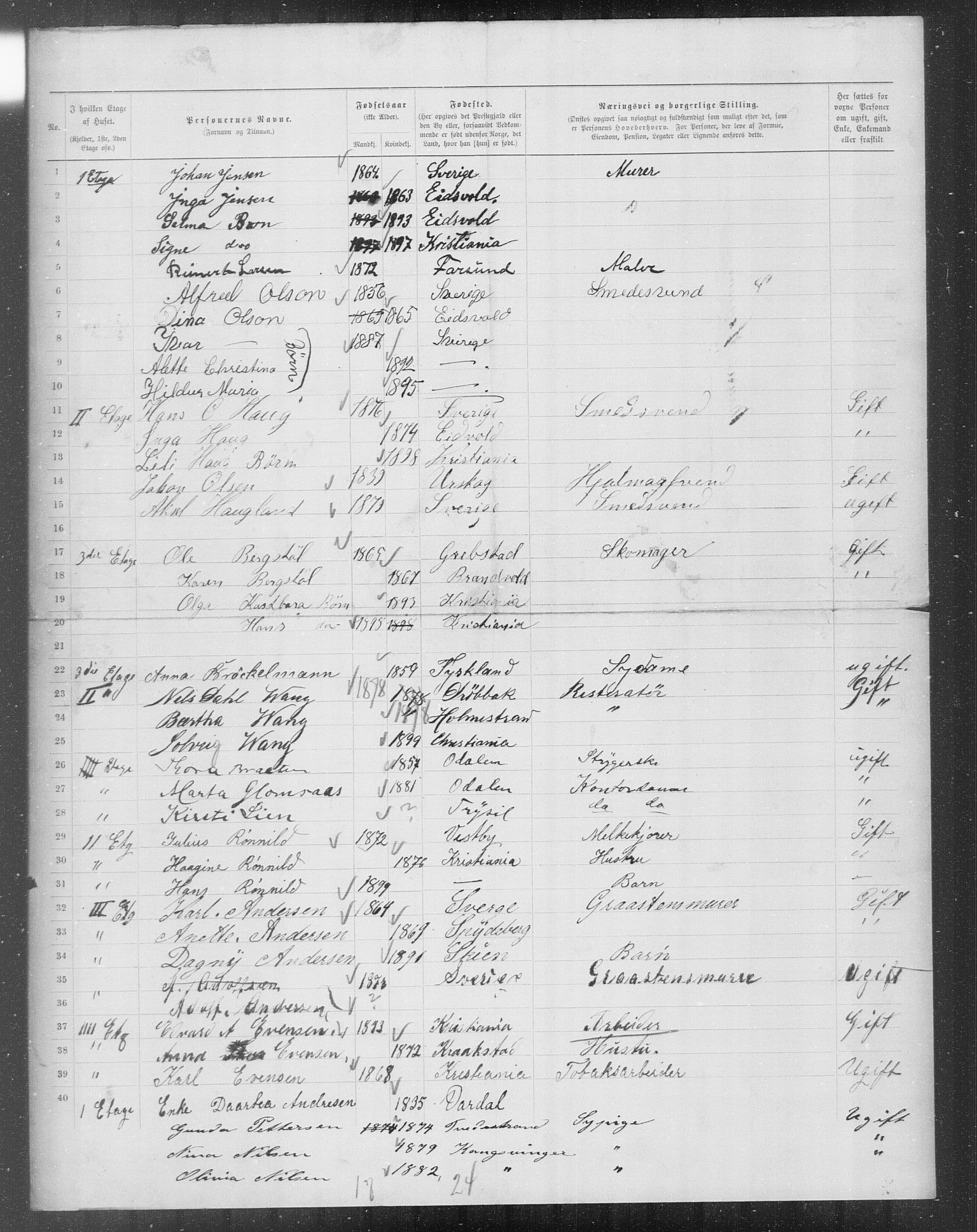 OBA, Municipal Census 1899 for Kristiania, 1899, p. 8465