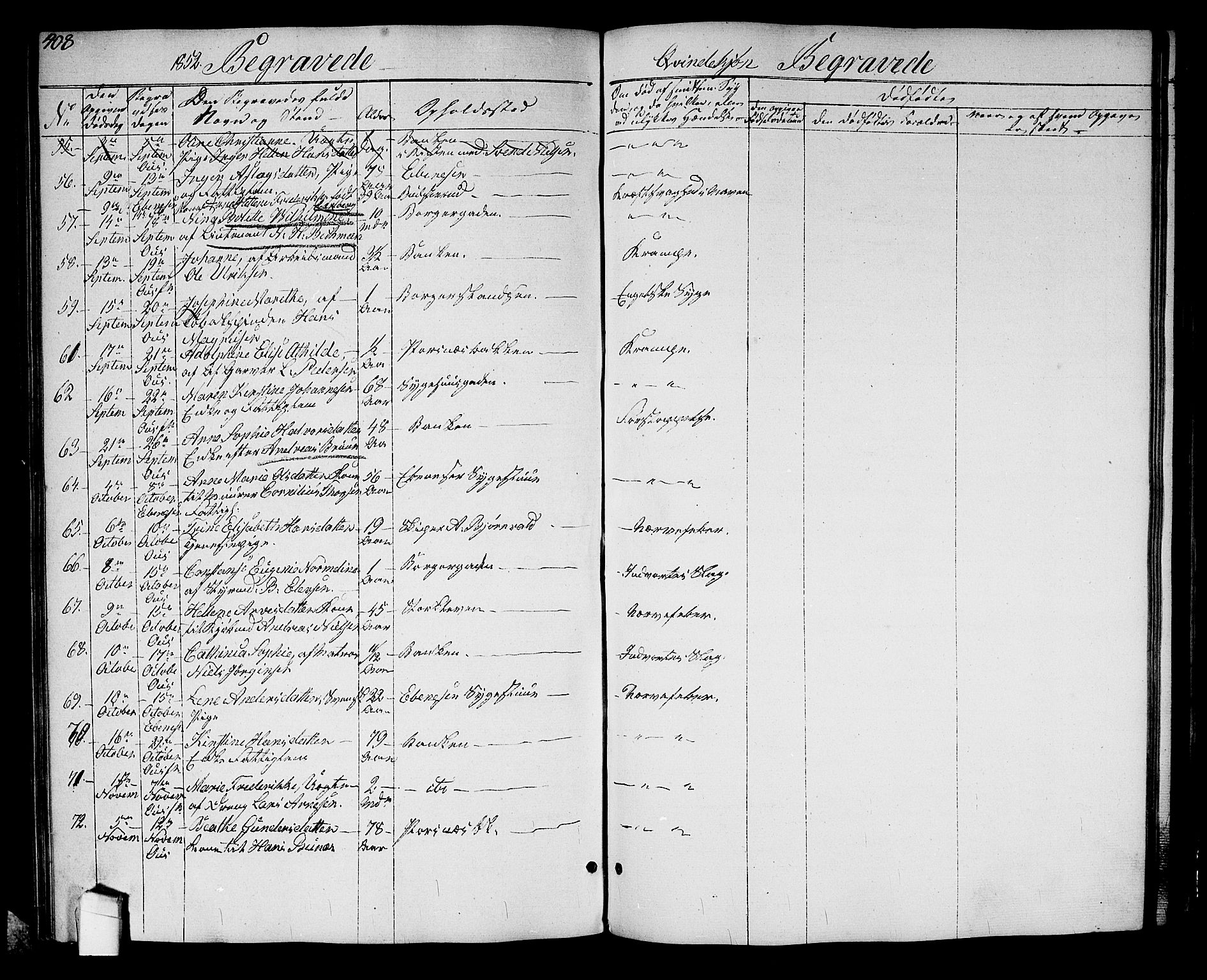 Halden prestekontor Kirkebøker, SAO/A-10909/G/Ga/L0004: Parish register (copy) no. 4, 1845-1854, p. 408