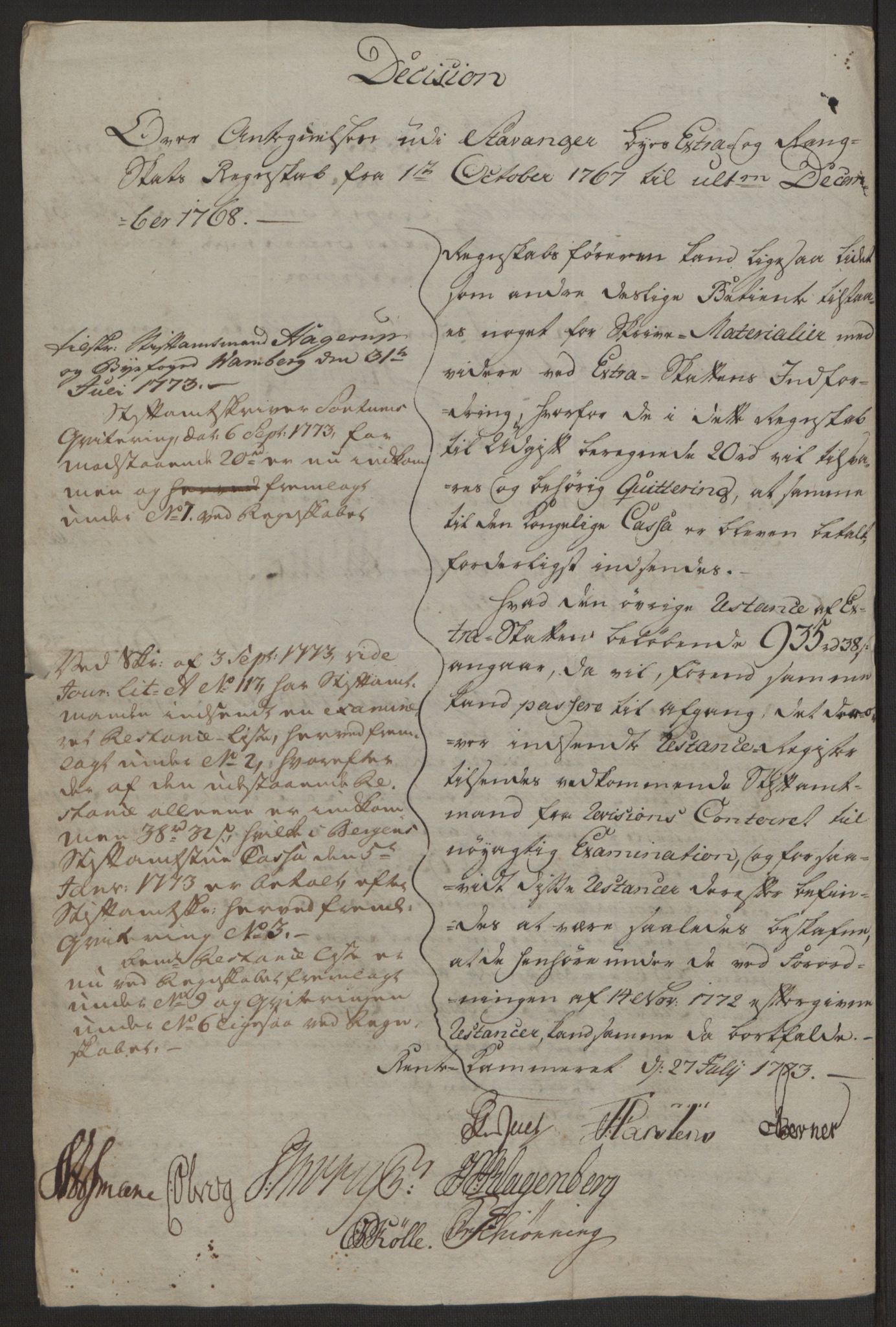 Rentekammeret inntil 1814, Reviderte regnskaper, Byregnskaper, AV/RA-EA-4066/R/Ro/L0305/0001: [O6] Kontribusjonsregnskap / Ekstraskatt, 1762-1768, p. 434