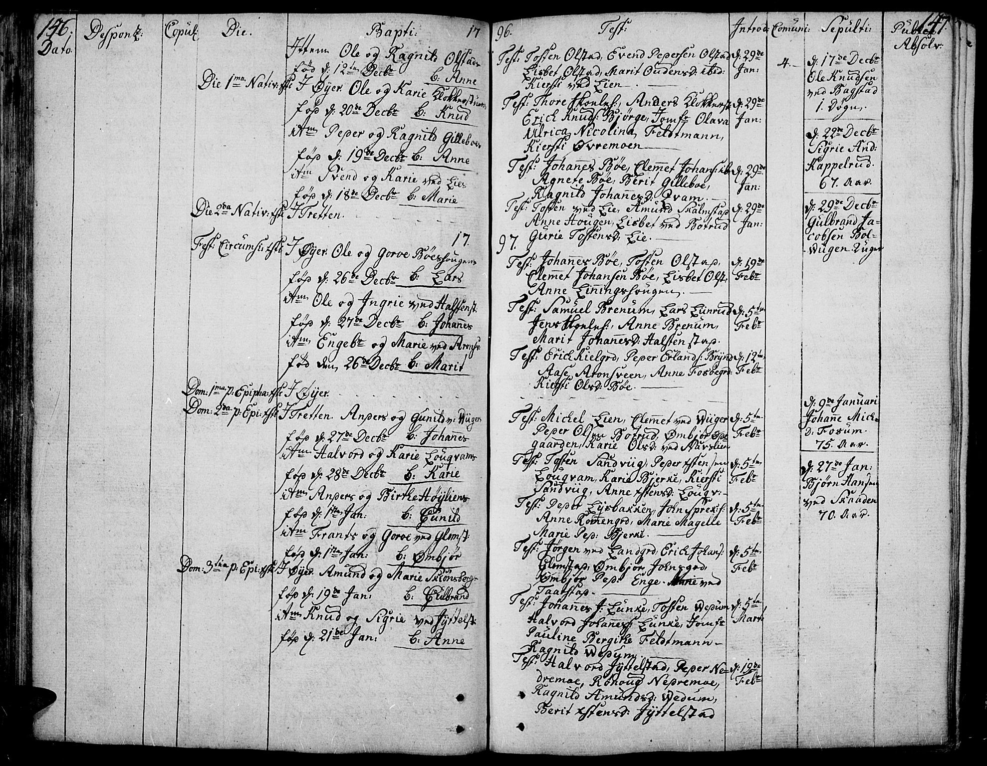 Øyer prestekontor, AV/SAH-PREST-084/H/Ha/Haa/L0003: Parish register (official) no. 3, 1784-1824, p. 146-147