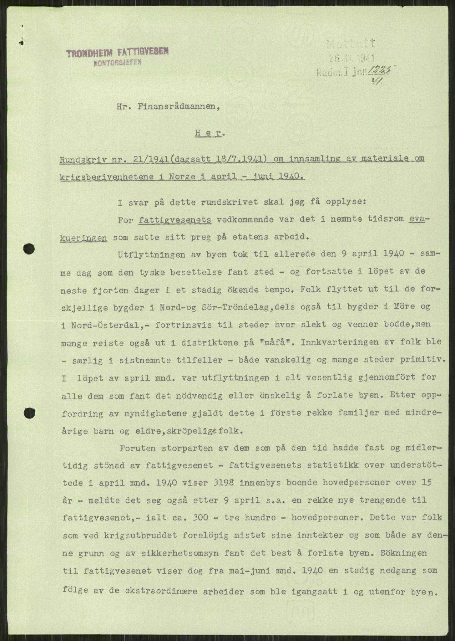 Forsvaret, Forsvarets krigshistoriske avdeling, AV/RA-RAFA-2017/Y/Ya/L0016: II-C-11-31 - Fylkesmenn.  Rapporter om krigsbegivenhetene 1940., 1940, p. 222