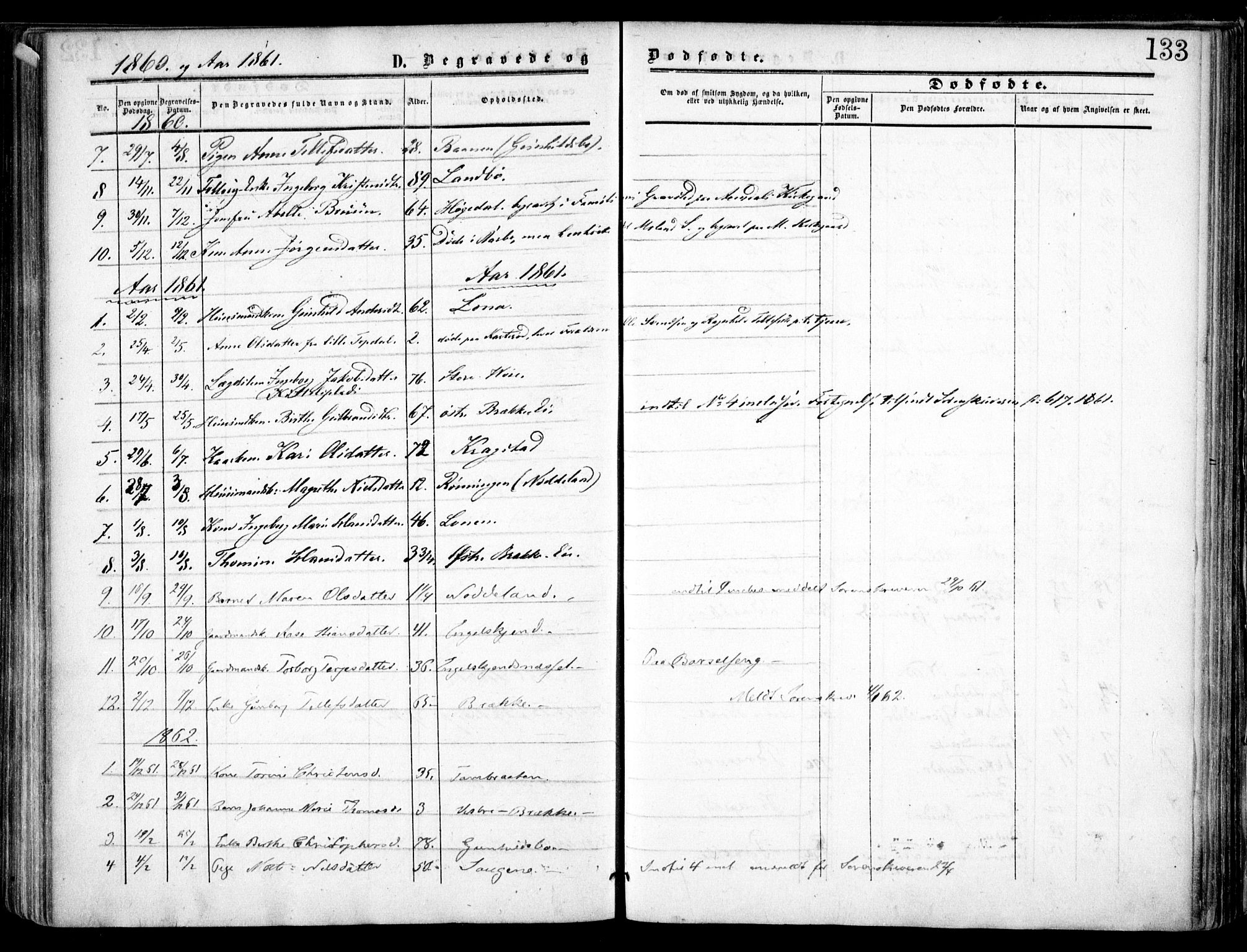 Austre Moland sokneprestkontor, AV/SAK-1111-0001/F/Fa/Faa/L0008: Parish register (official) no. A 8, 1858-1868, p. 133