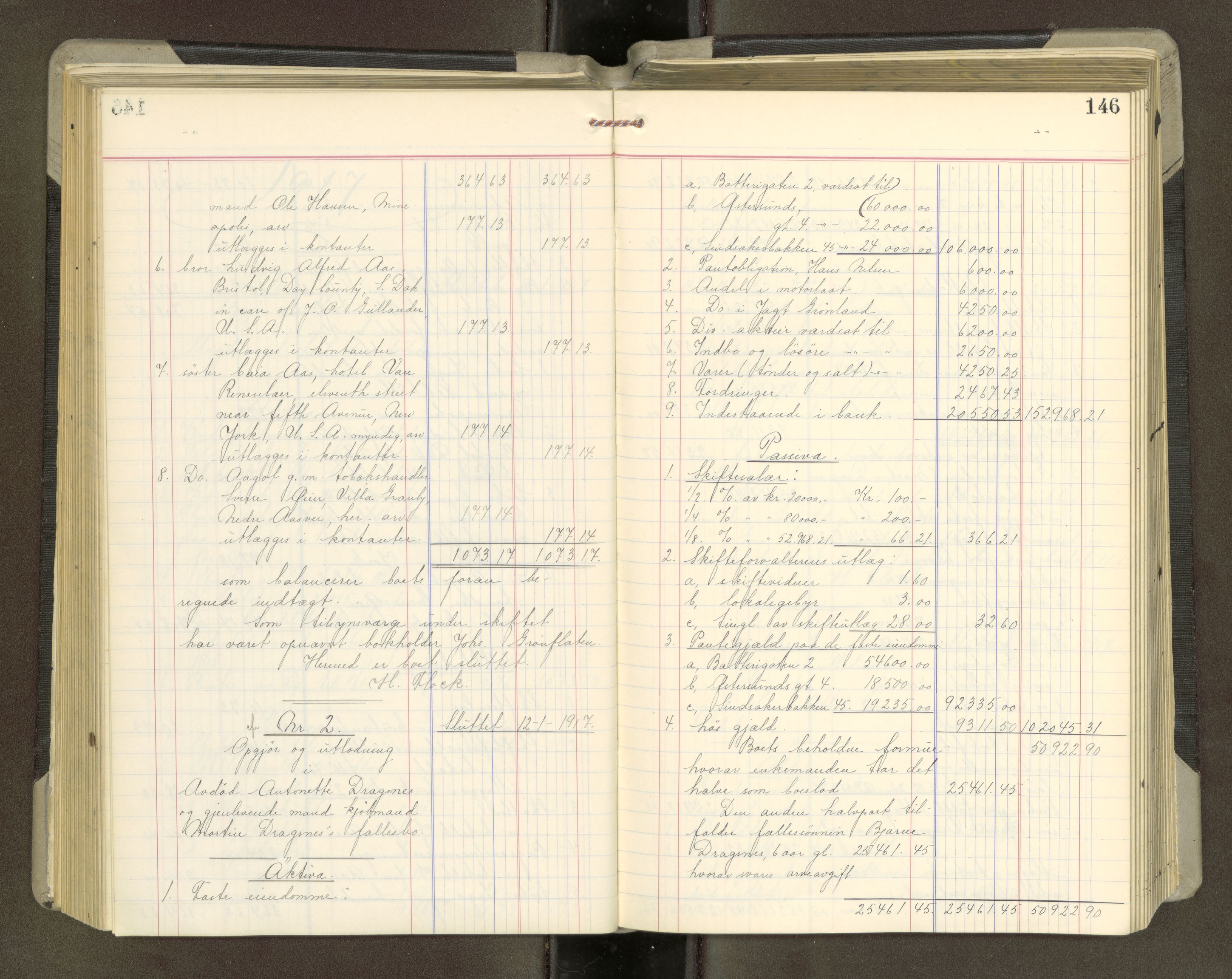 Trondheim byfogd, AV/SAT-A-0003/1/3/3A/L0042: Skifteutlodningsprotokoll - 10/2-5/7. (m/ register), 1916-1918, p. 146