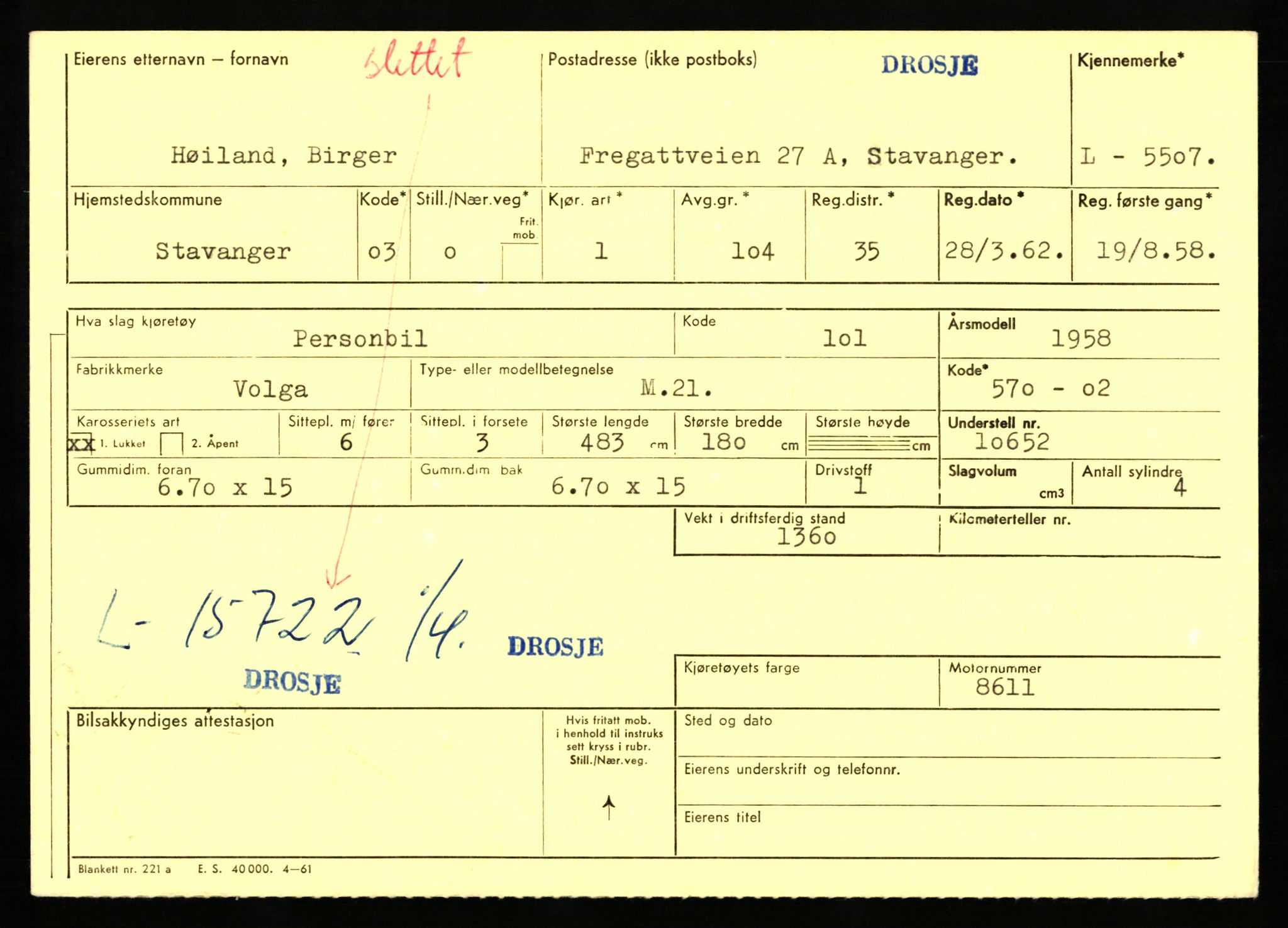 Stavanger trafikkstasjon, AV/SAST-A-101942/0/F/L0015: L-5500 - L-5949, 1930-1971, p. 45