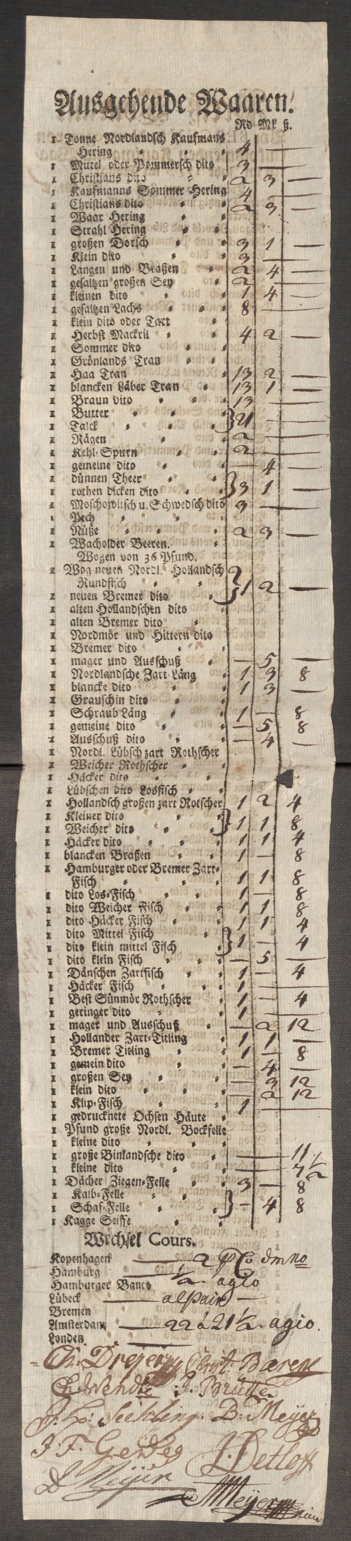 Rentekammeret inntil 1814, Realistisk ordnet avdeling, AV/RA-EA-4070/Oe/L0009: [Ø1]: Nordafjelske priskuranter, 1759-1768, p. 278