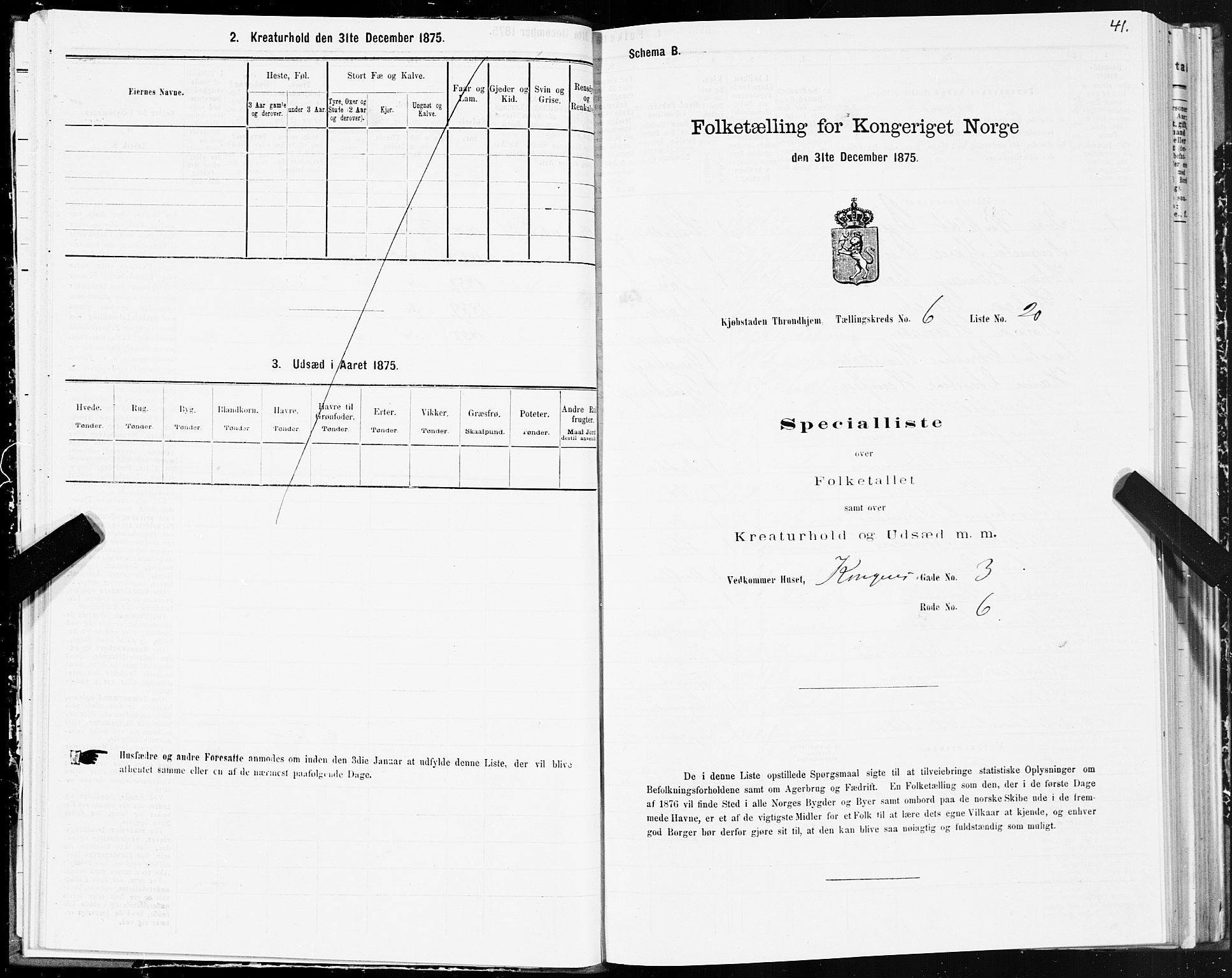 SAT, 1875 census for 1601 Trondheim, 1875, p. 4041