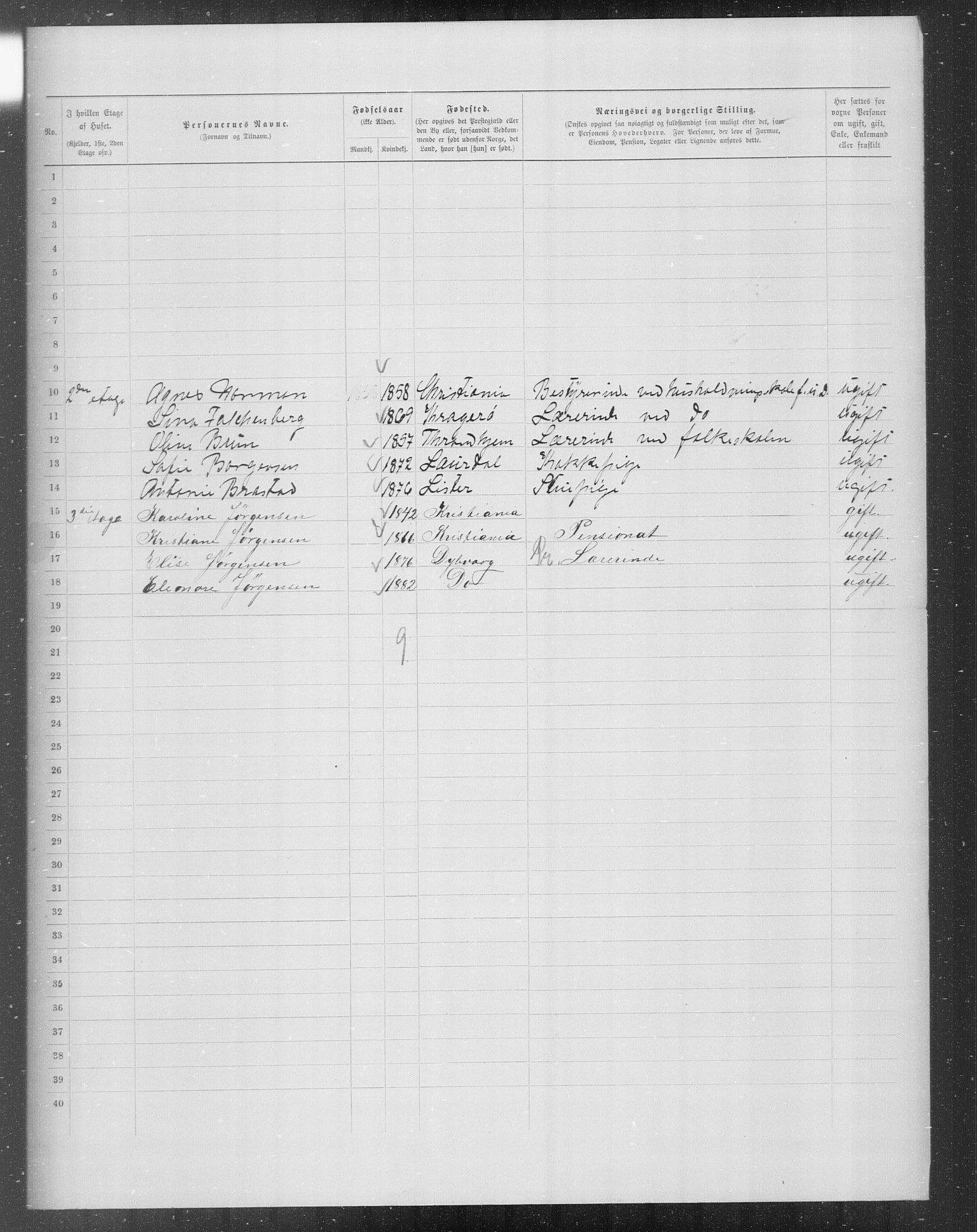 OBA, Municipal Census 1899 for Kristiania, 1899, p. 7016