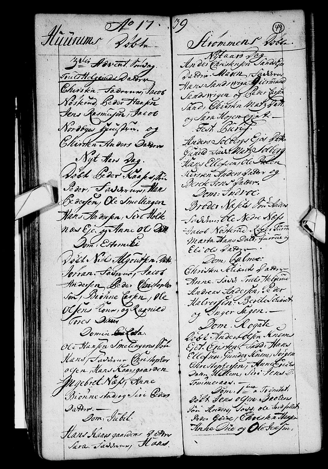 Hurum kirkebøker, AV/SAKO-A-229/F/Fa/L0002: Parish register (official) no. 2, 1733-1757, p. 49