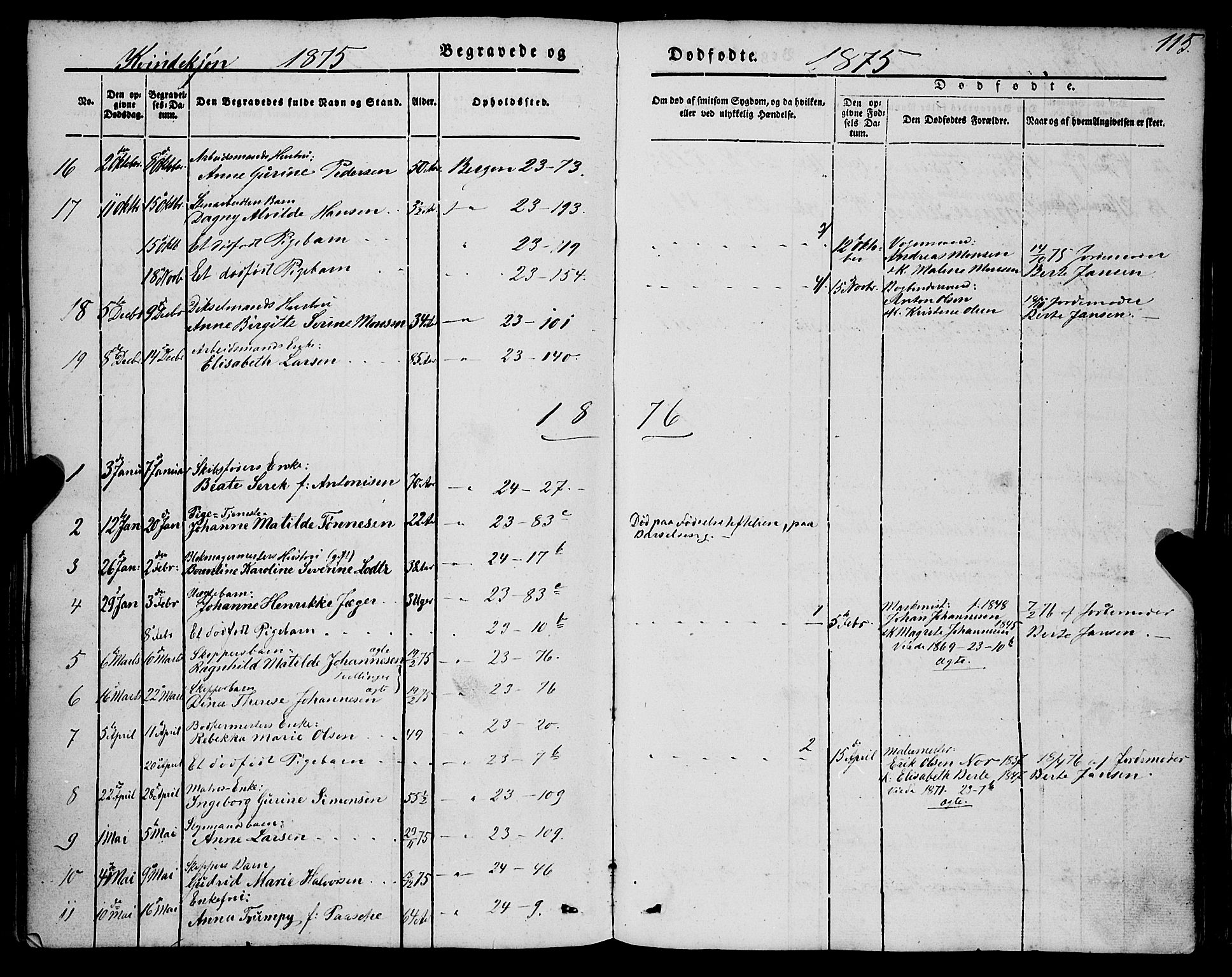 Mariakirken Sokneprestembete, SAB/A-76901/H/Haa/L0006: Parish register (official) no. A 6, 1846-1877, p. 115