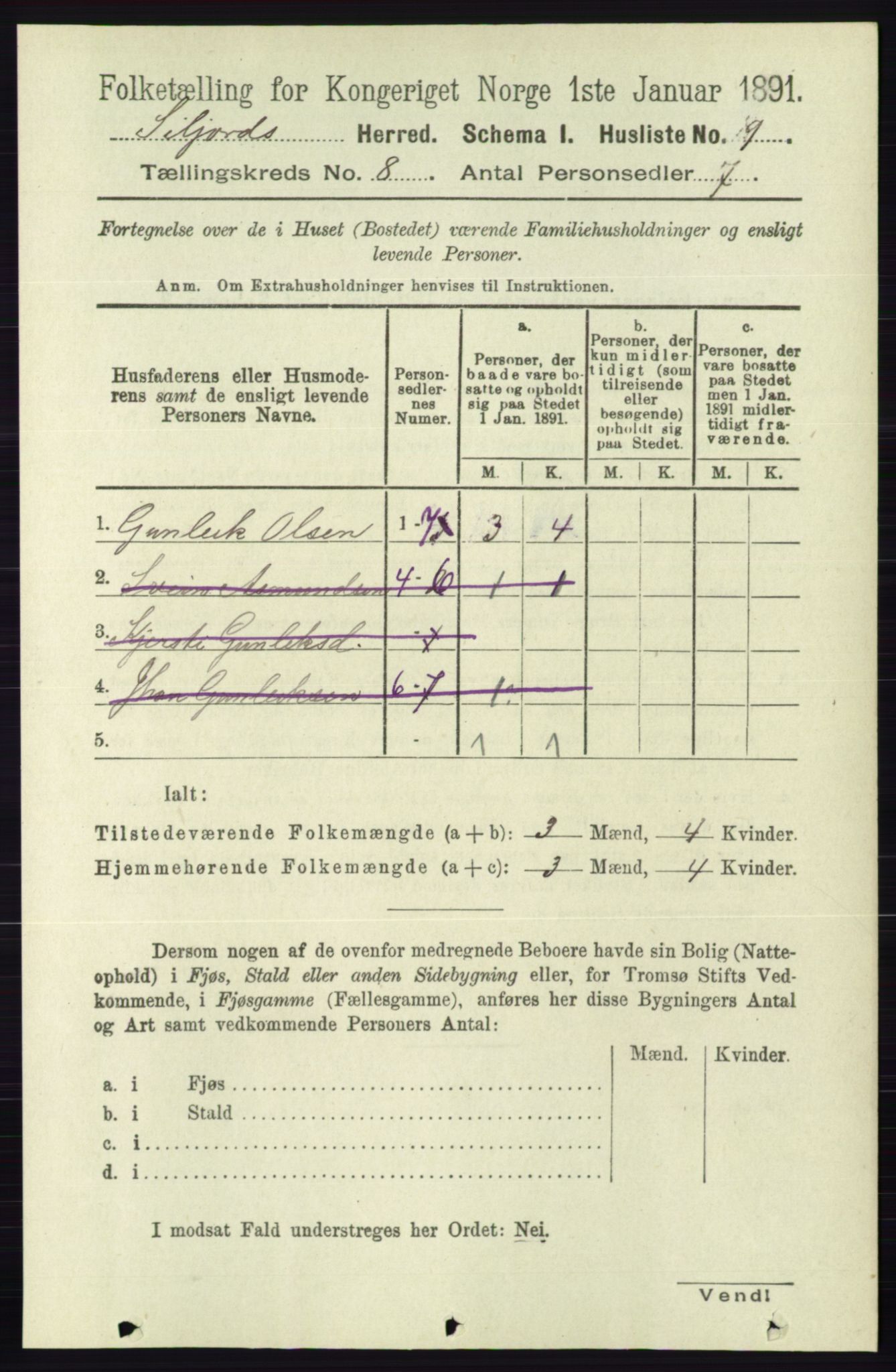 RA, 1891 census for 0828 Seljord, 1891, p. 2831