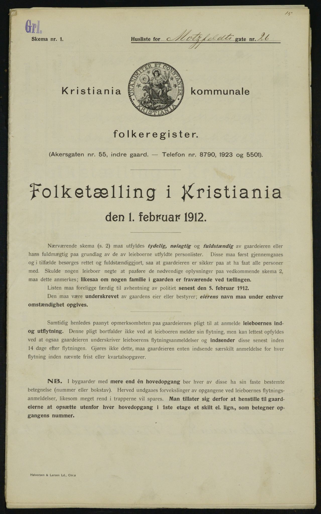 OBA, Municipal Census 1912 for Kristiania, 1912, p. 66892