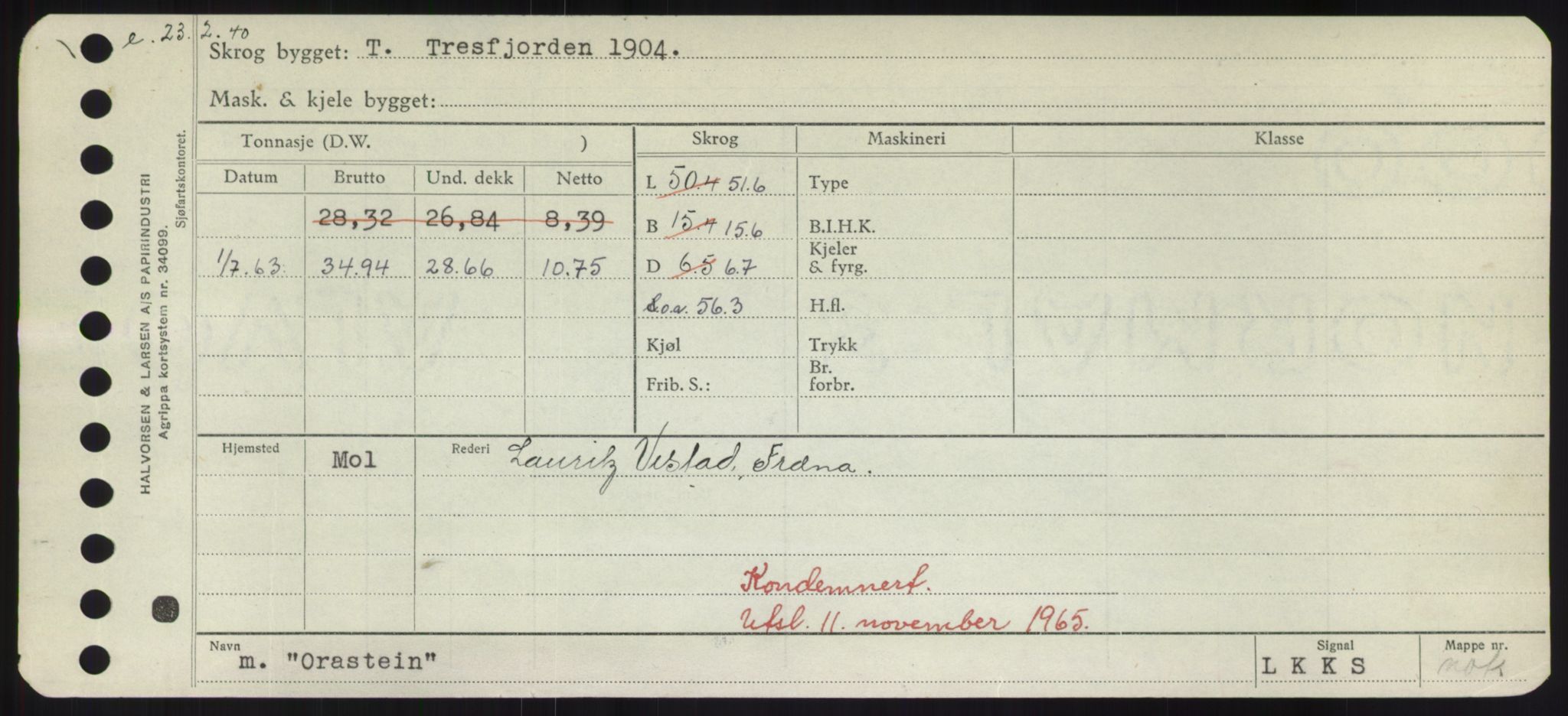 Sjøfartsdirektoratet med forløpere, Skipsmålingen, RA/S-1627/H/Hd/L0028: Fartøy, O, p. 301