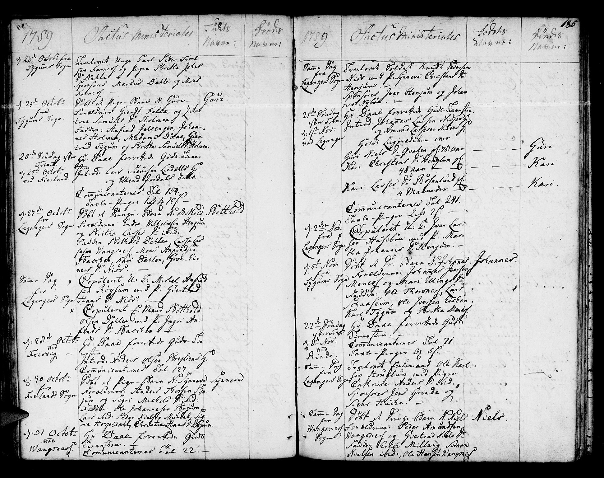 Leikanger sokneprestembete, AV/SAB-A-81001/H/Haa/Haaa/L0004: Parish register (official) no. A 4, 1770-1791, p. 185