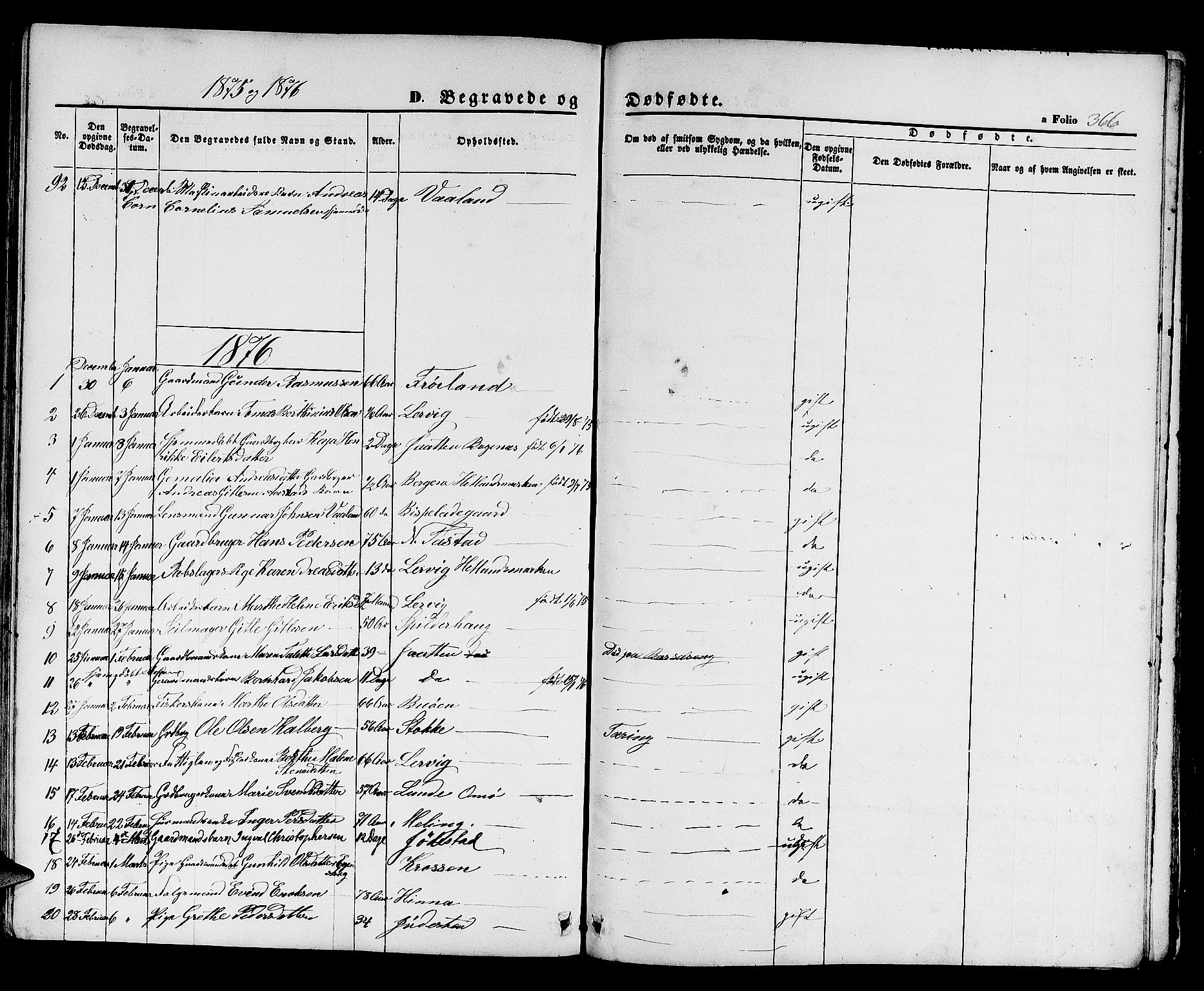 Hetland sokneprestkontor, SAST/A-101826/30/30BB/L0003: Parish register (copy) no. B 3, 1863-1877, p. 366