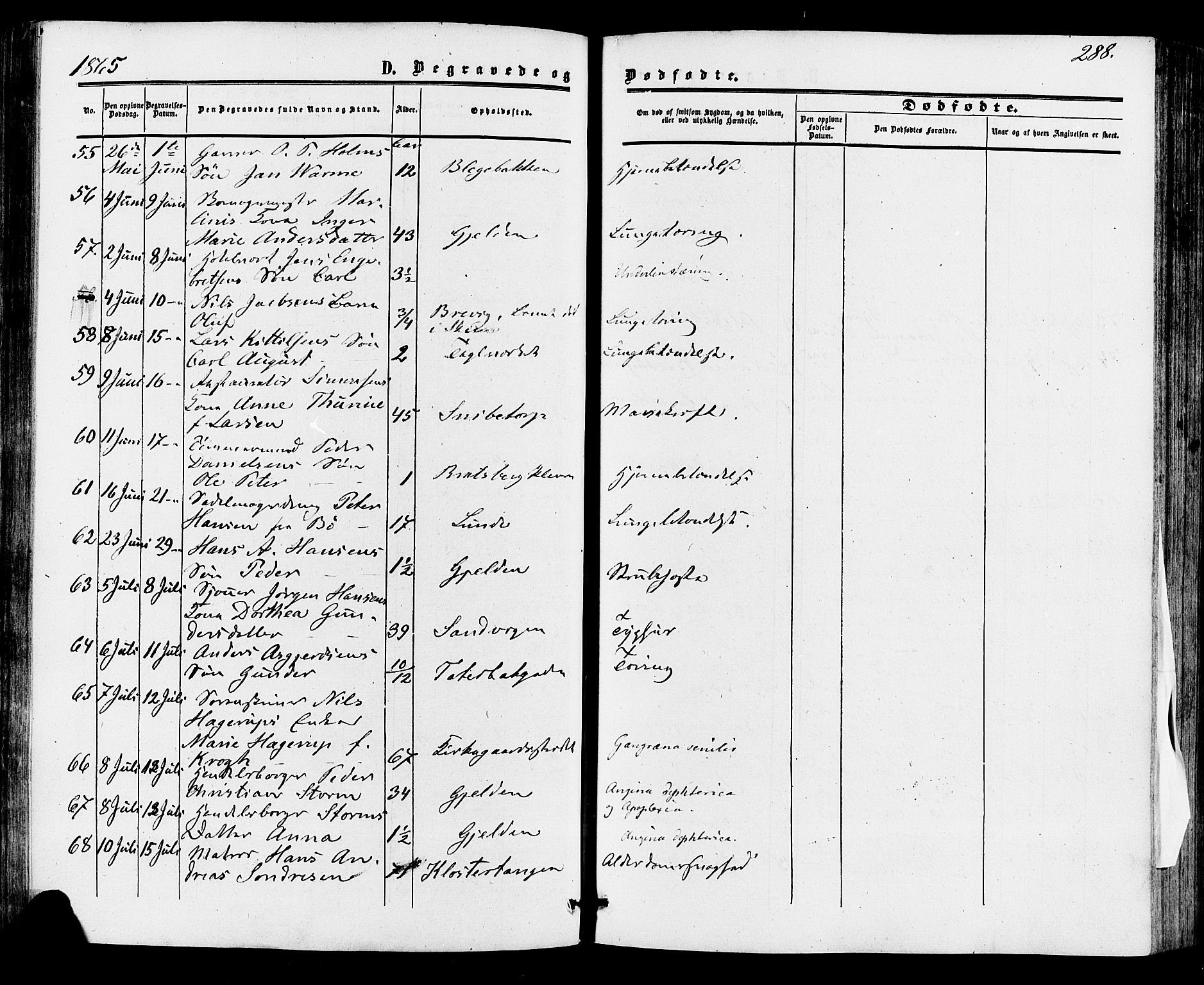 Skien kirkebøker, AV/SAKO-A-302/F/Fa/L0007: Parish register (official) no. 7, 1856-1865, p. 288