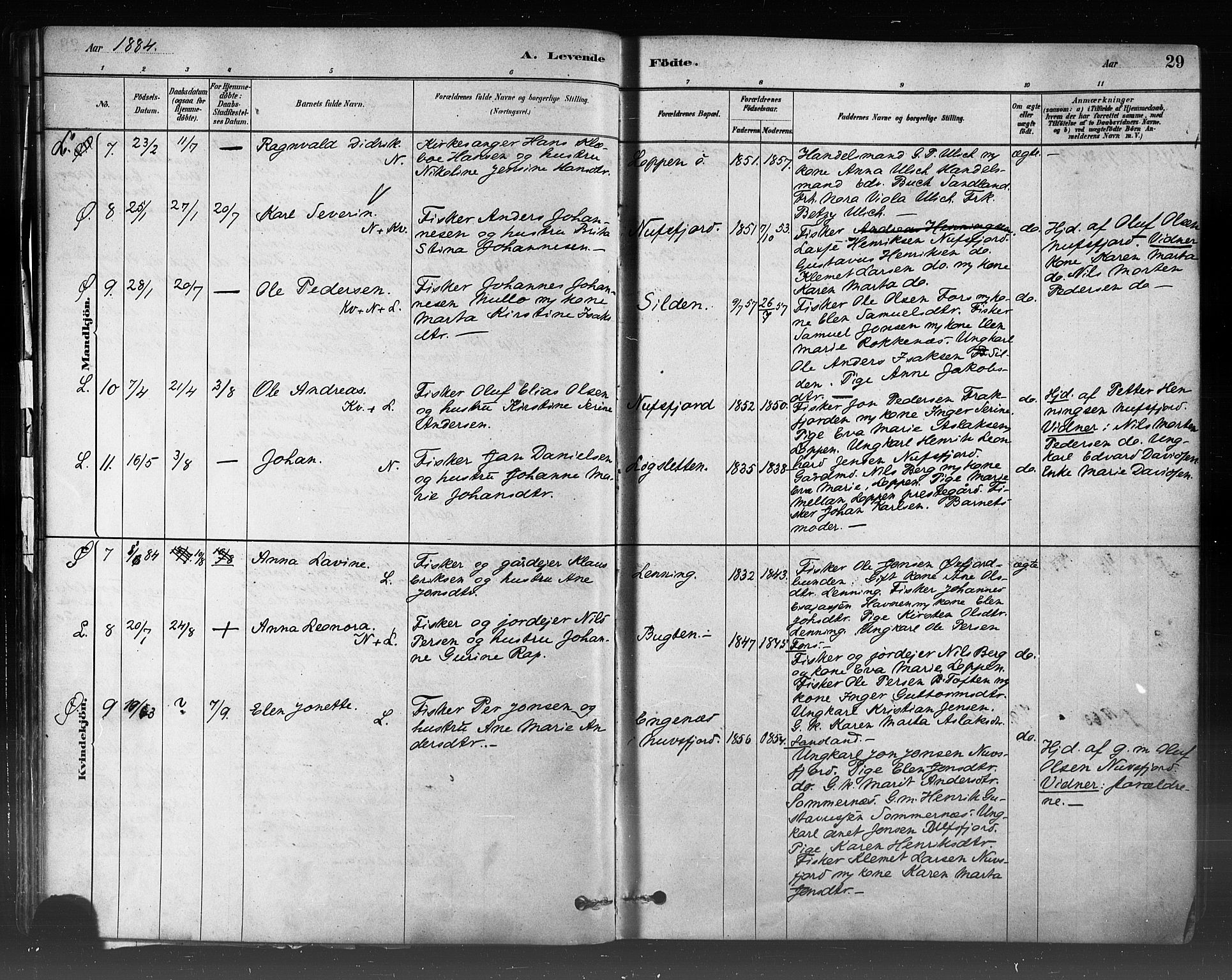 Loppa sokneprestkontor, AV/SATØ-S-1339/H/Ha/L0006kirke: Parish register (official) no. 6, 1879-1895, p. 29