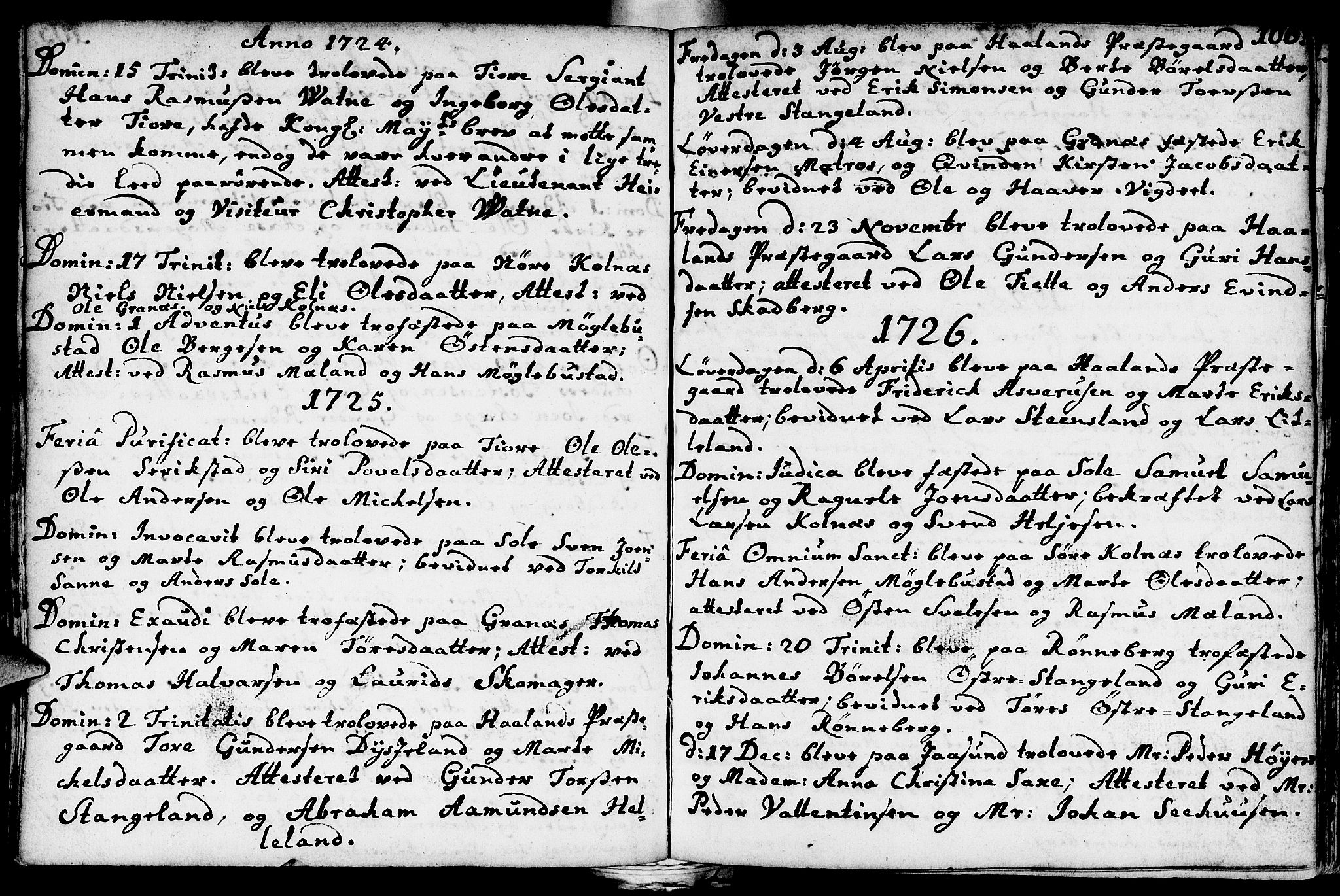 Håland sokneprestkontor, SAST/A-101802/001/30BA/L0002: Parish register (official) no. A 2, 1722-1794, p. 106