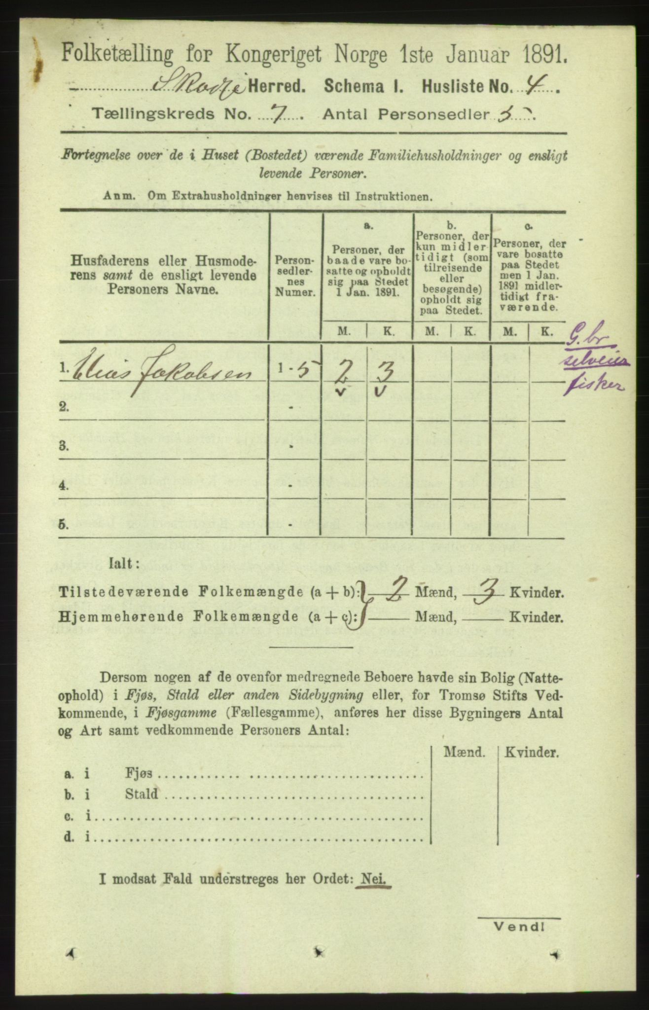 RA, 1891 census for 1529 Skodje, 1891, p. 1374