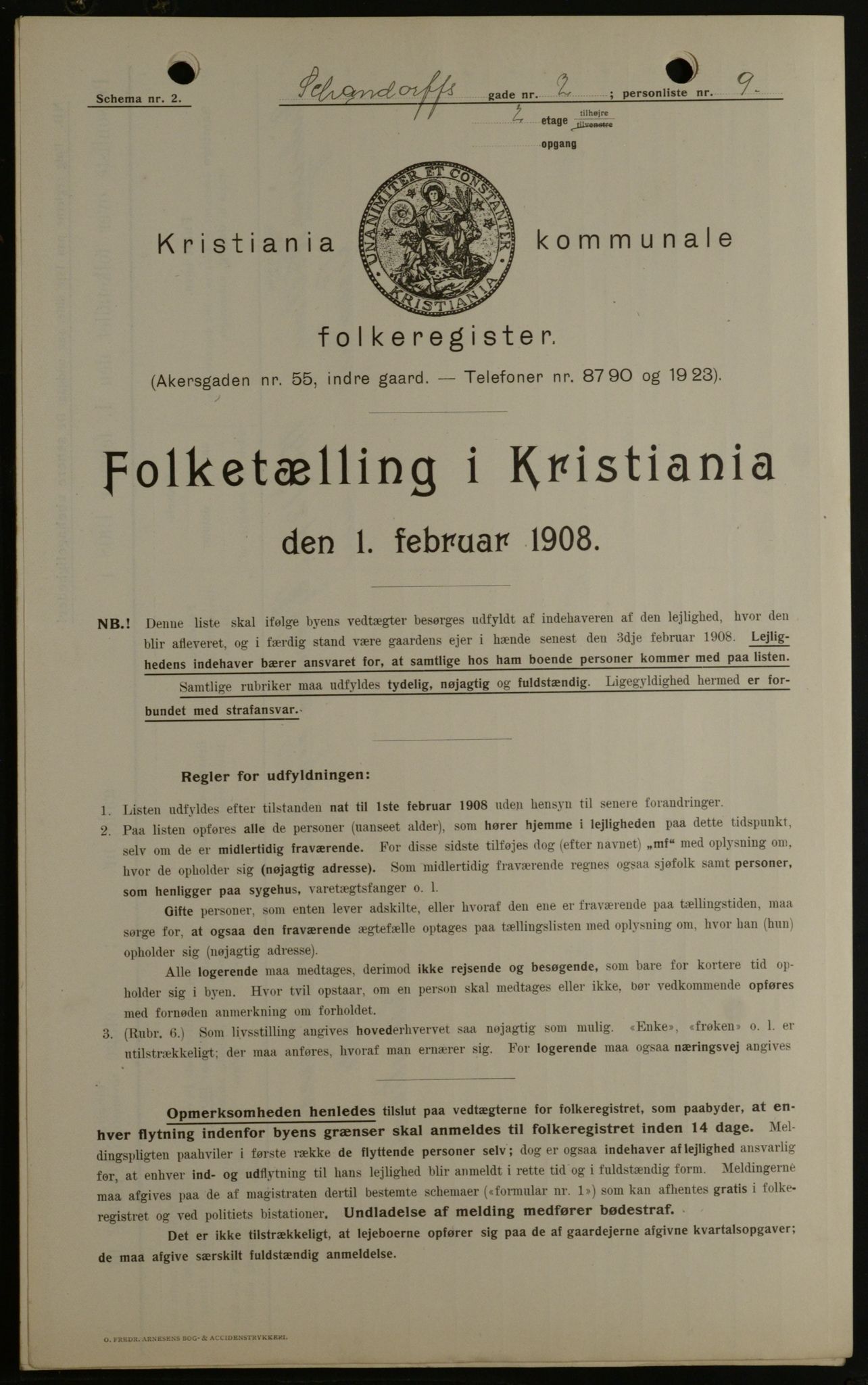 OBA, Municipal Census 1908 for Kristiania, 1908, p. 80645