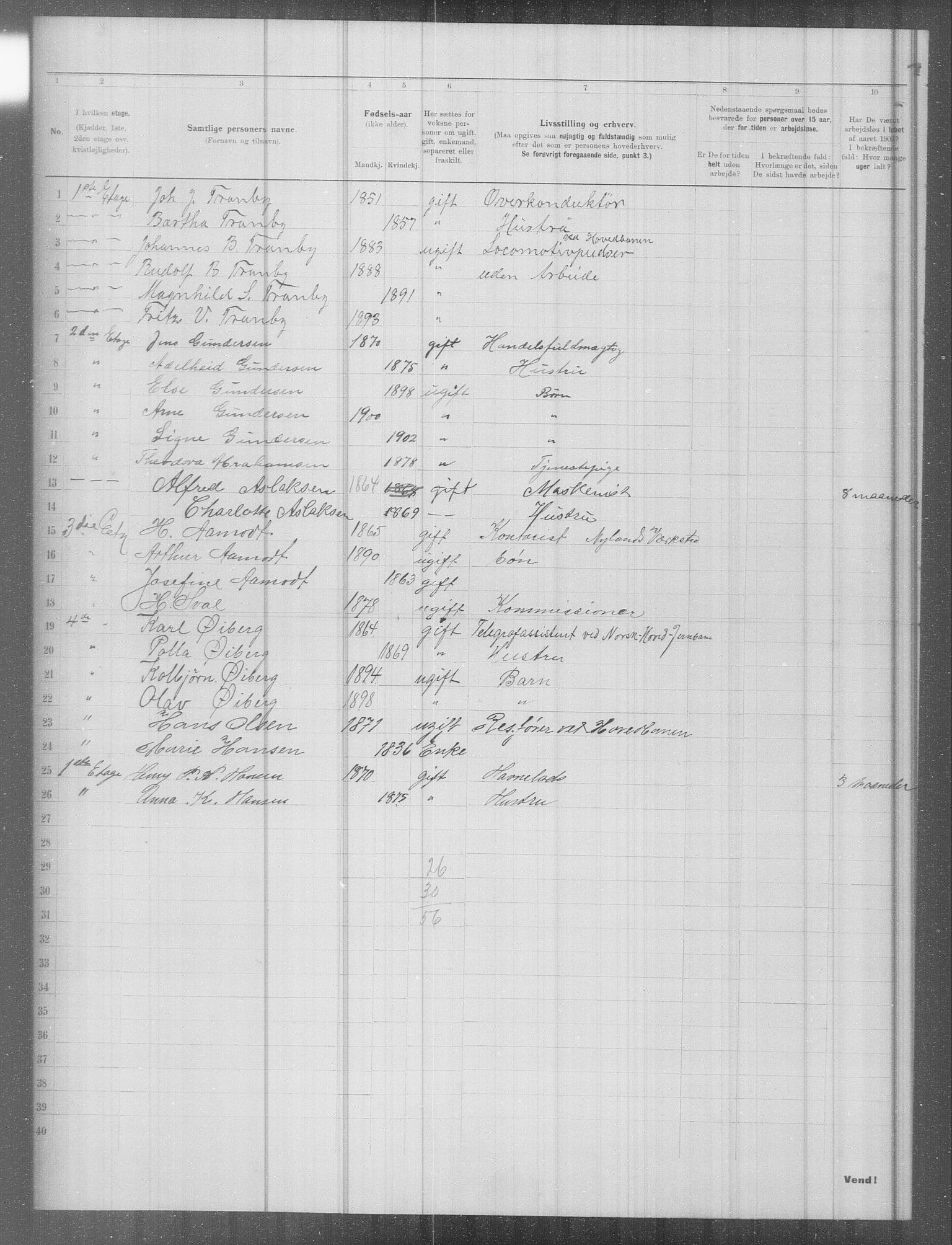 OBA, Municipal Census 1902 for Kristiania, 1902, p. 9167