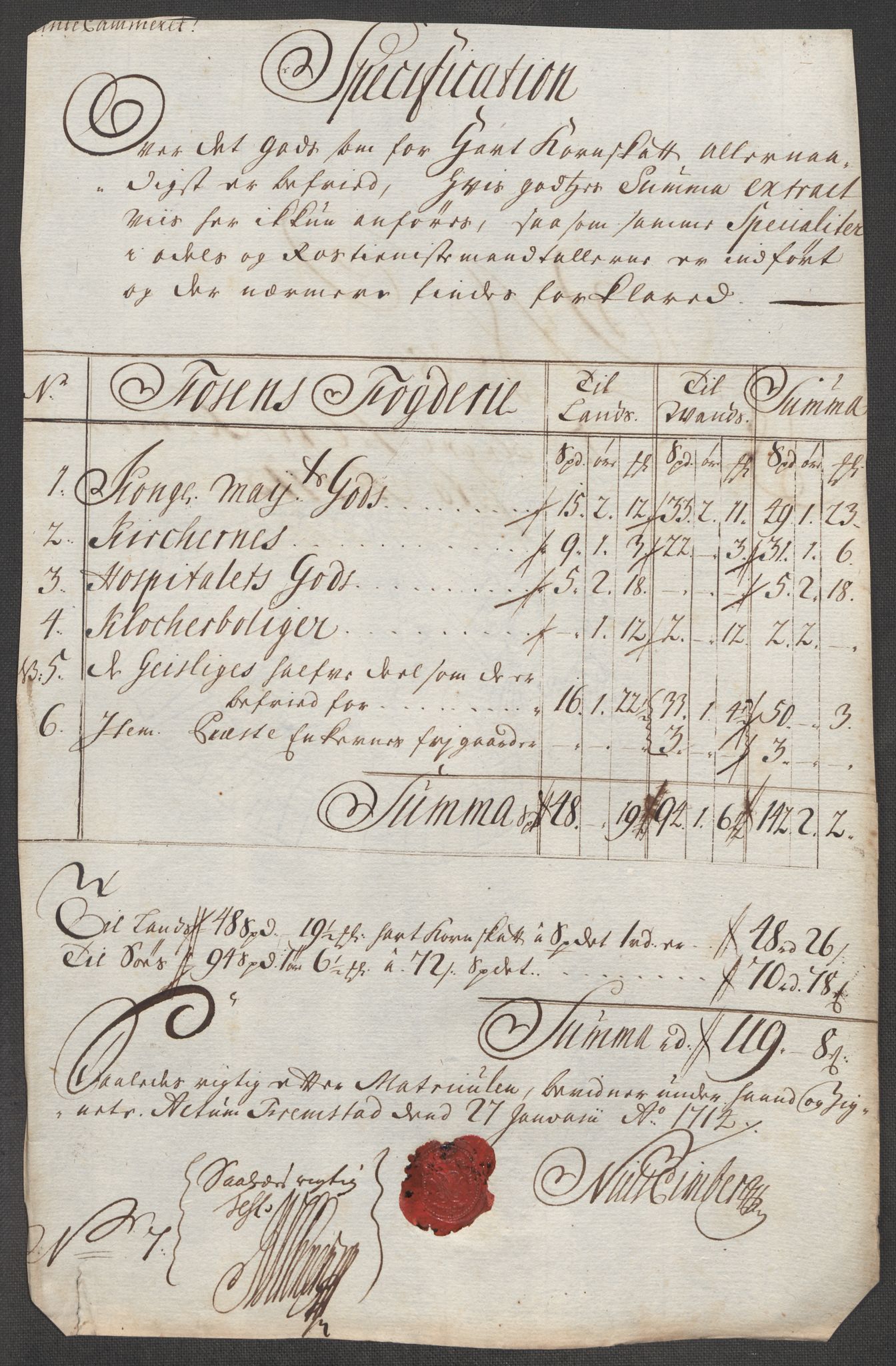 Rentekammeret inntil 1814, Reviderte regnskaper, Fogderegnskap, AV/RA-EA-4092/R57/L3861: Fogderegnskap Fosen, 1712-1713, p. 469