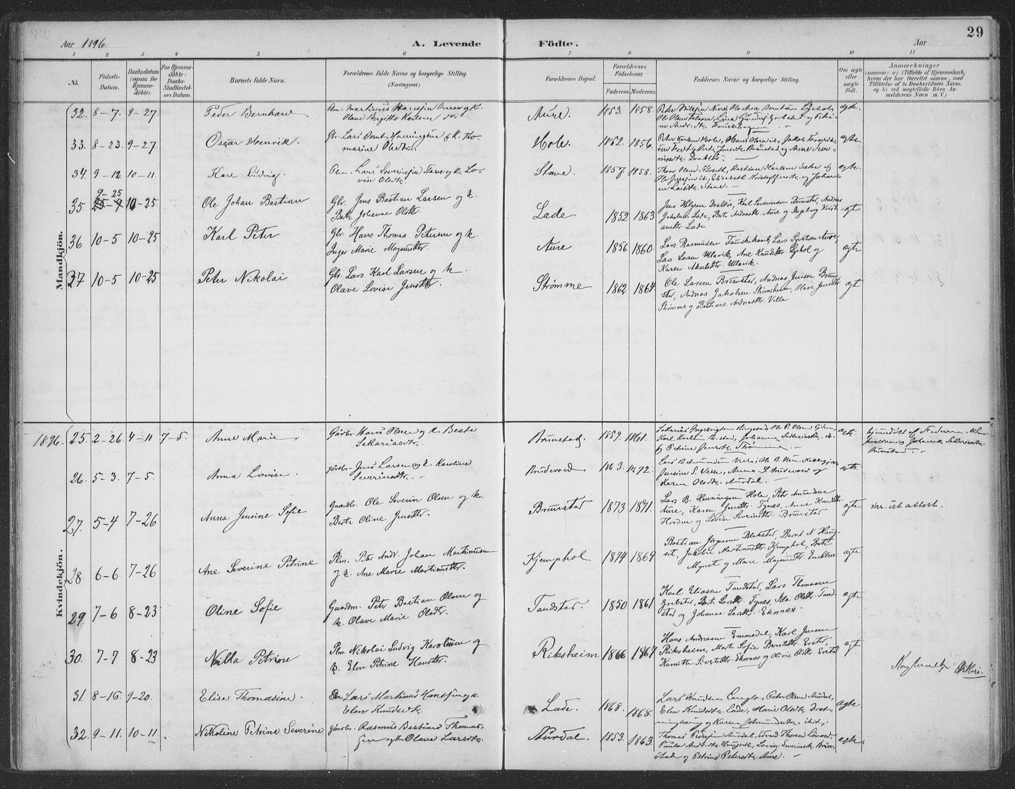 Ministerialprotokoller, klokkerbøker og fødselsregistre - Møre og Romsdal, AV/SAT-A-1454/523/L0335: Parish register (official) no. 523A02, 1891-1911, p. 29