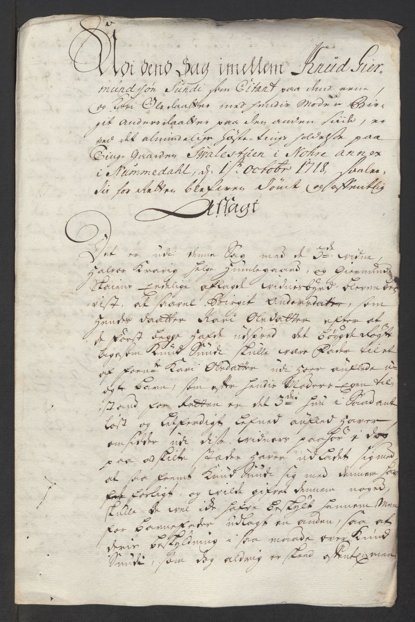 Rentekammeret inntil 1814, Reviderte regnskaper, Fogderegnskap, RA/EA-4092/R24/L1594: Fogderegnskap Numedal og Sandsvær, 1718, p. 293
