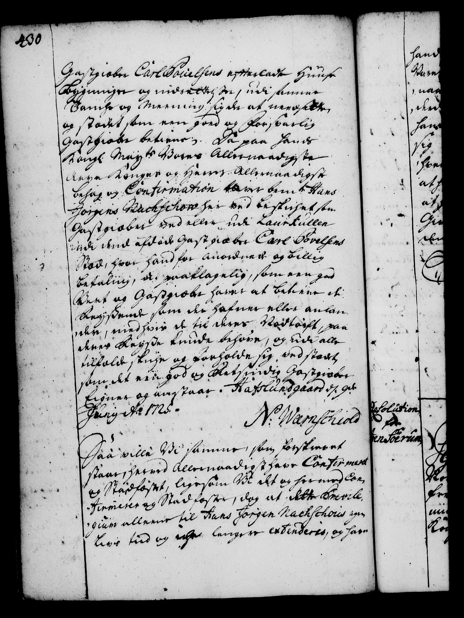 Rentekammeret, Kammerkanselliet, RA/EA-3111/G/Gg/Gga/L0002: Norsk ekspedisjonsprotokoll med register (merket RK 53.2), 1723-1727, p. 430