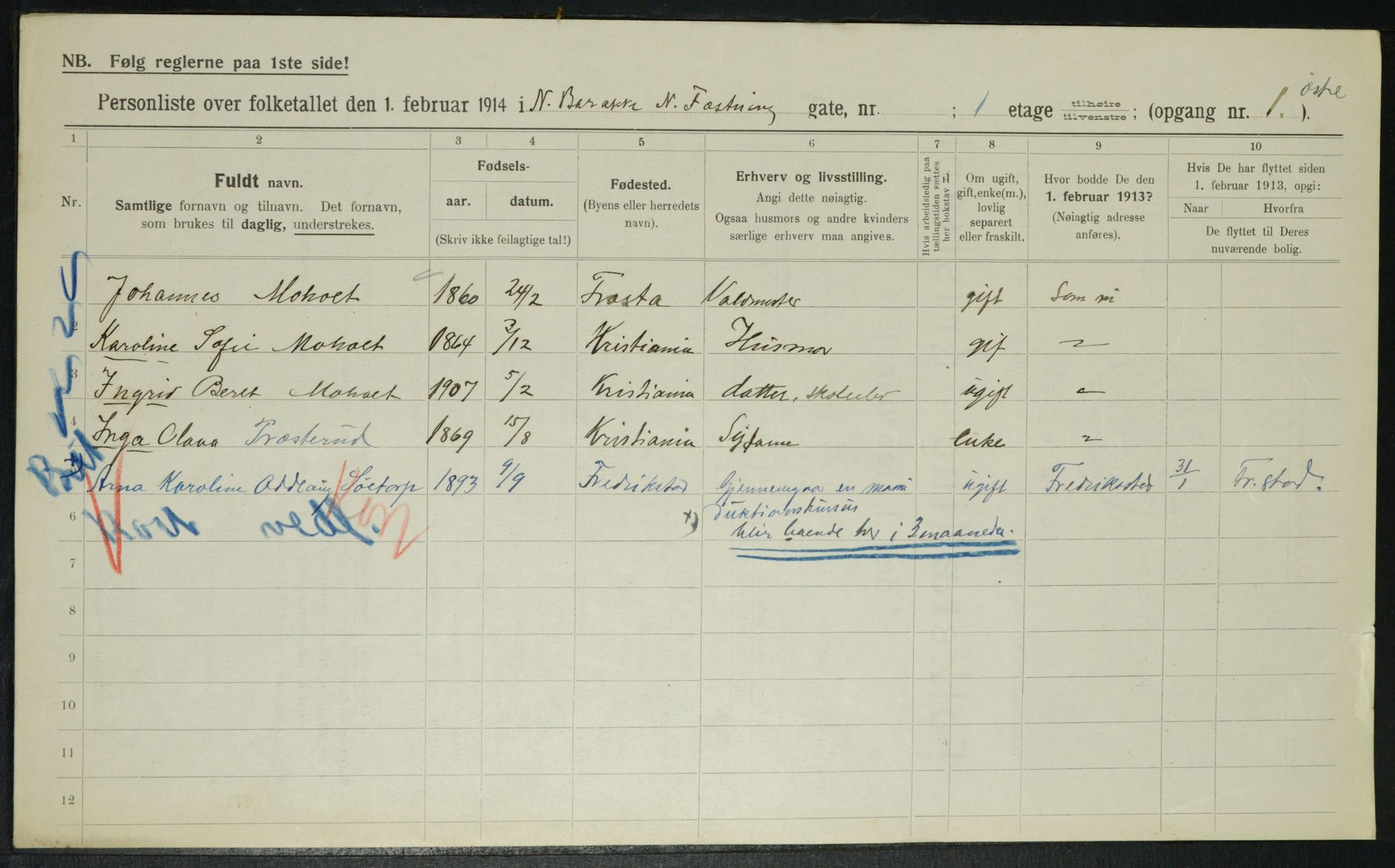 OBA, Municipal Census 1914 for Kristiania, 1914, p. 24367