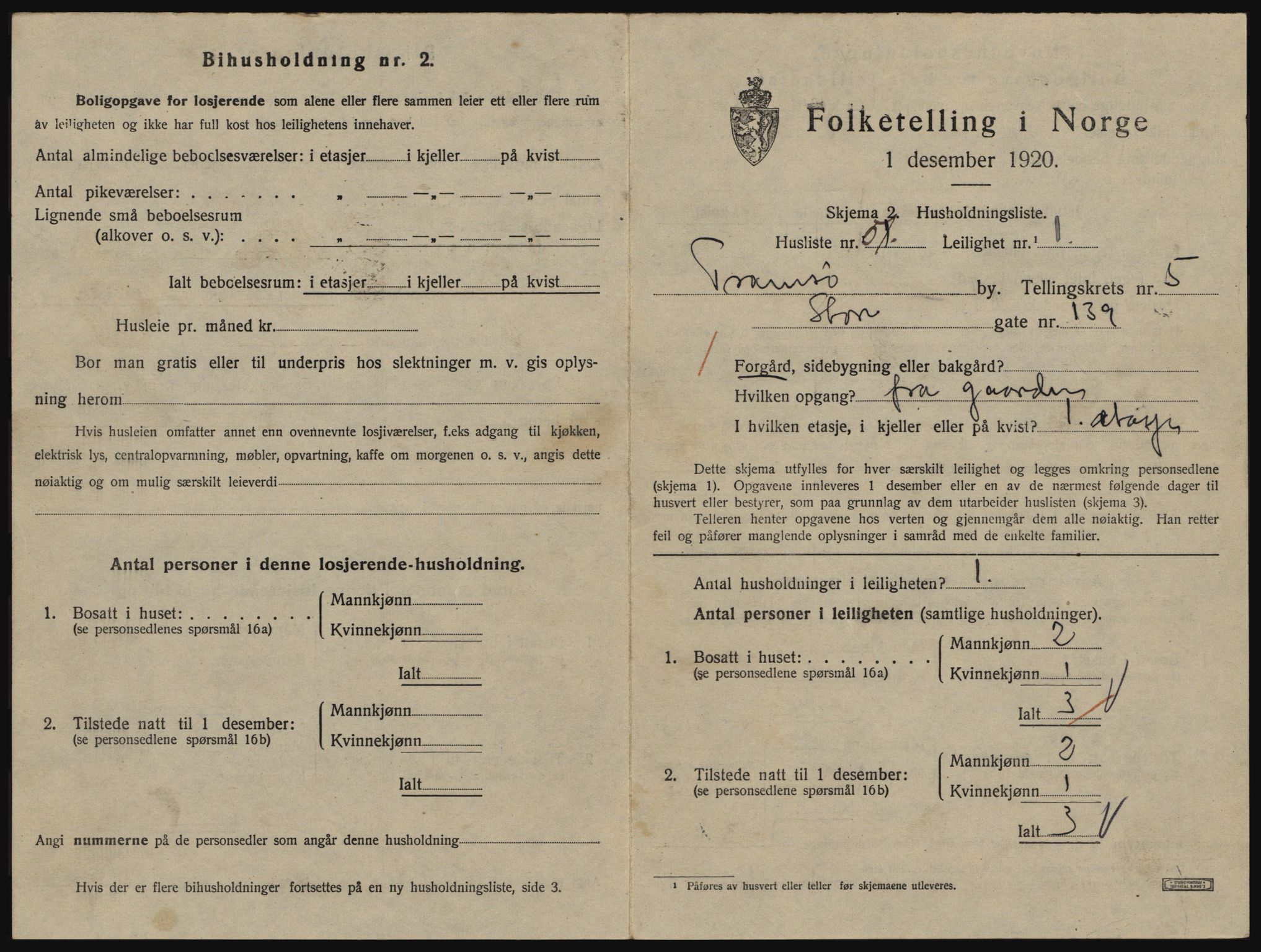 SATØ, 1920 census for Tromsø, 1920, p. 3929