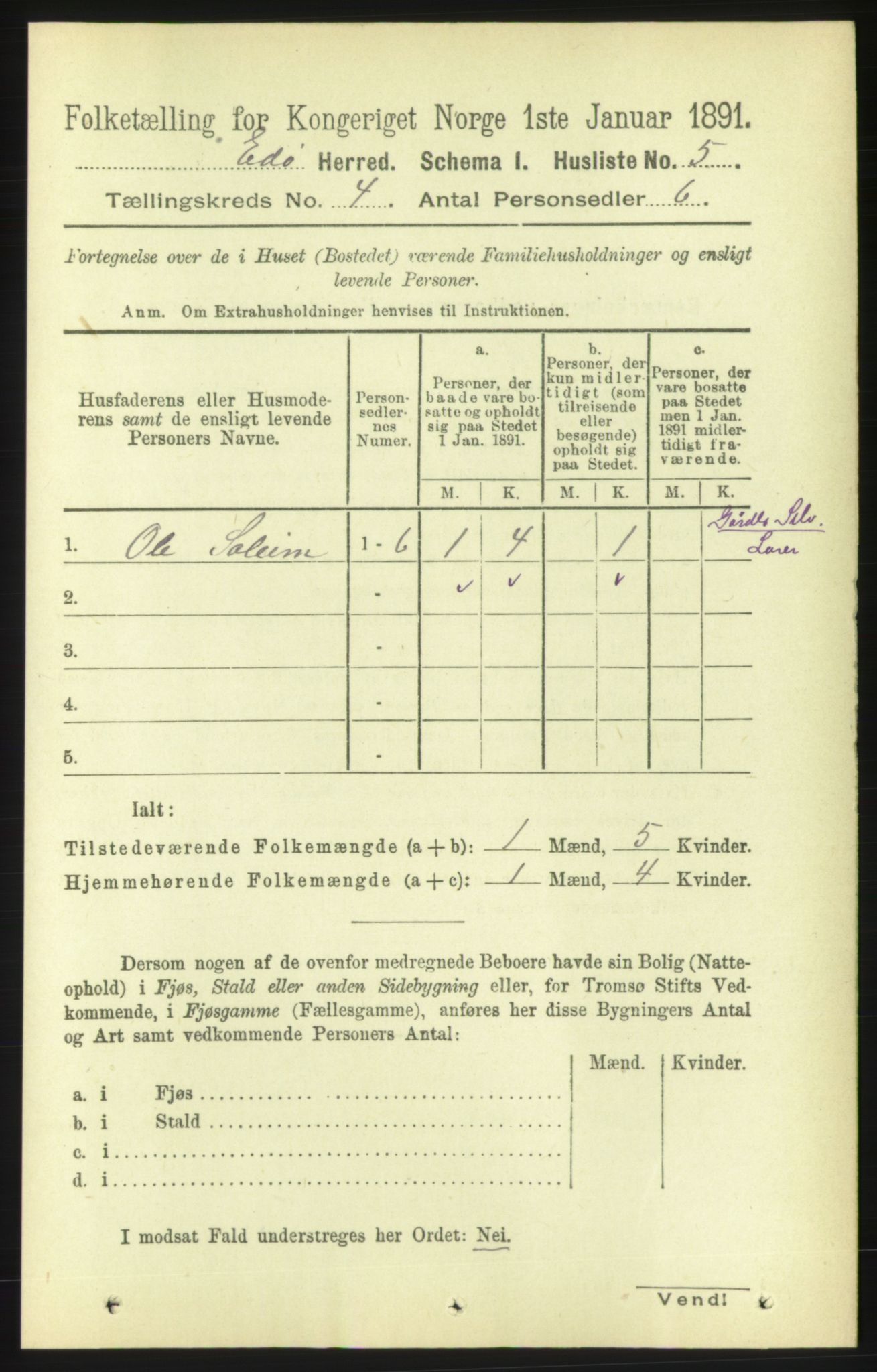 RA, 1891 census for 1573 Edøy, 1891, p. 919