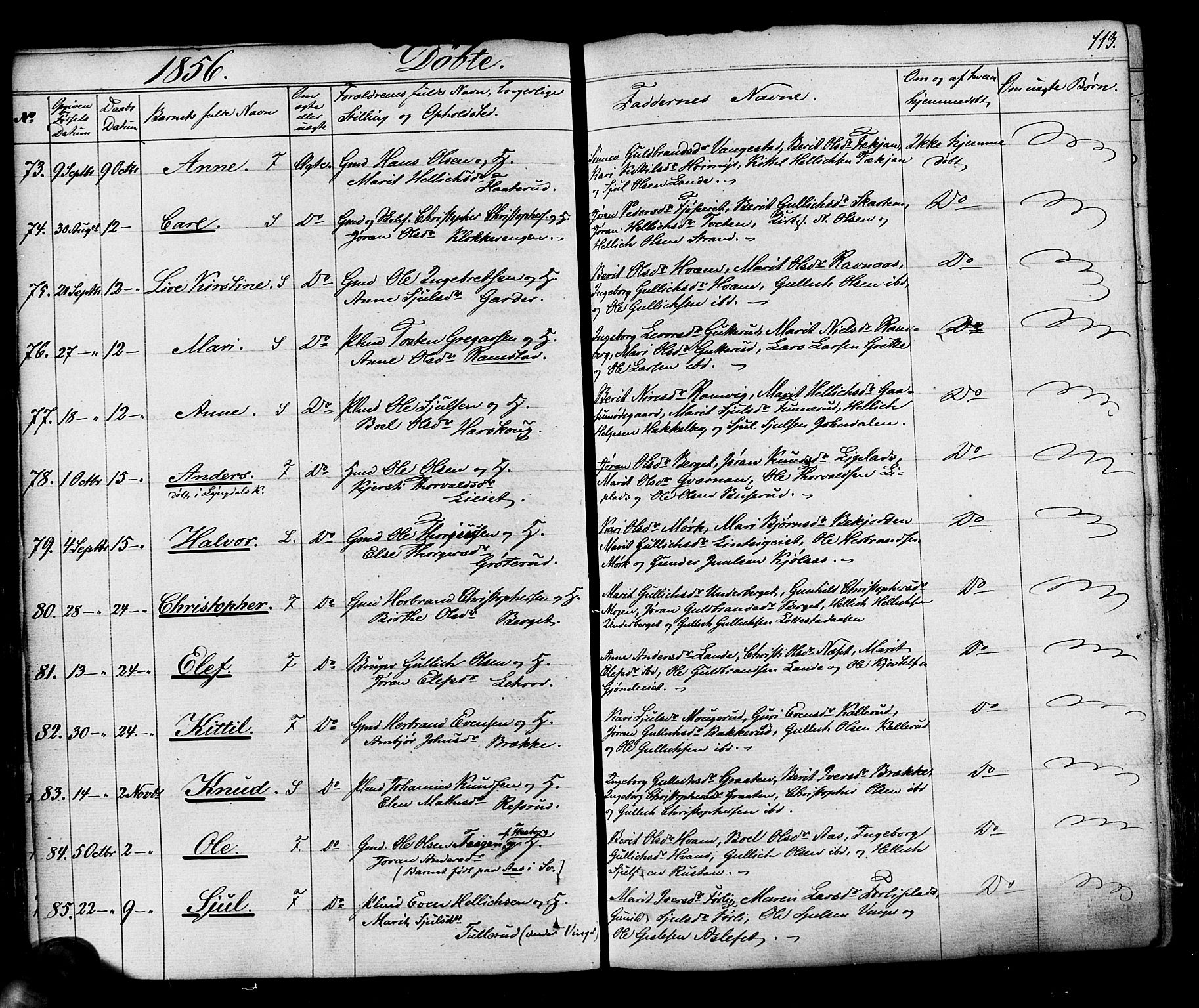 Flesberg kirkebøker, AV/SAKO-A-18/F/Fa/L0006: Parish register (official) no. I 6, 1834-1860, p. 113