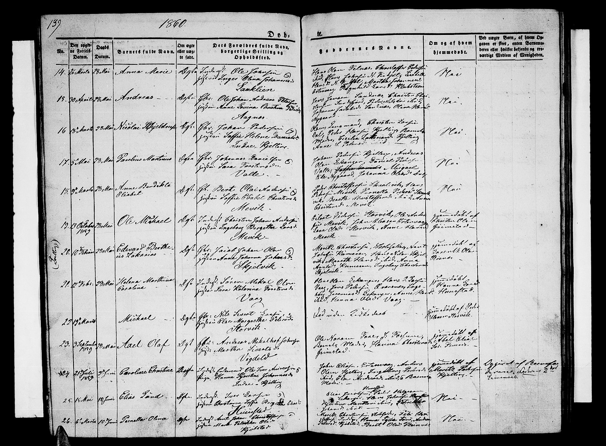 Ministerialprotokoller, klokkerbøker og fødselsregistre - Nordland, AV/SAT-A-1459/805/L0106: Parish register (copy) no. 805C02, 1841-1861, p. 139