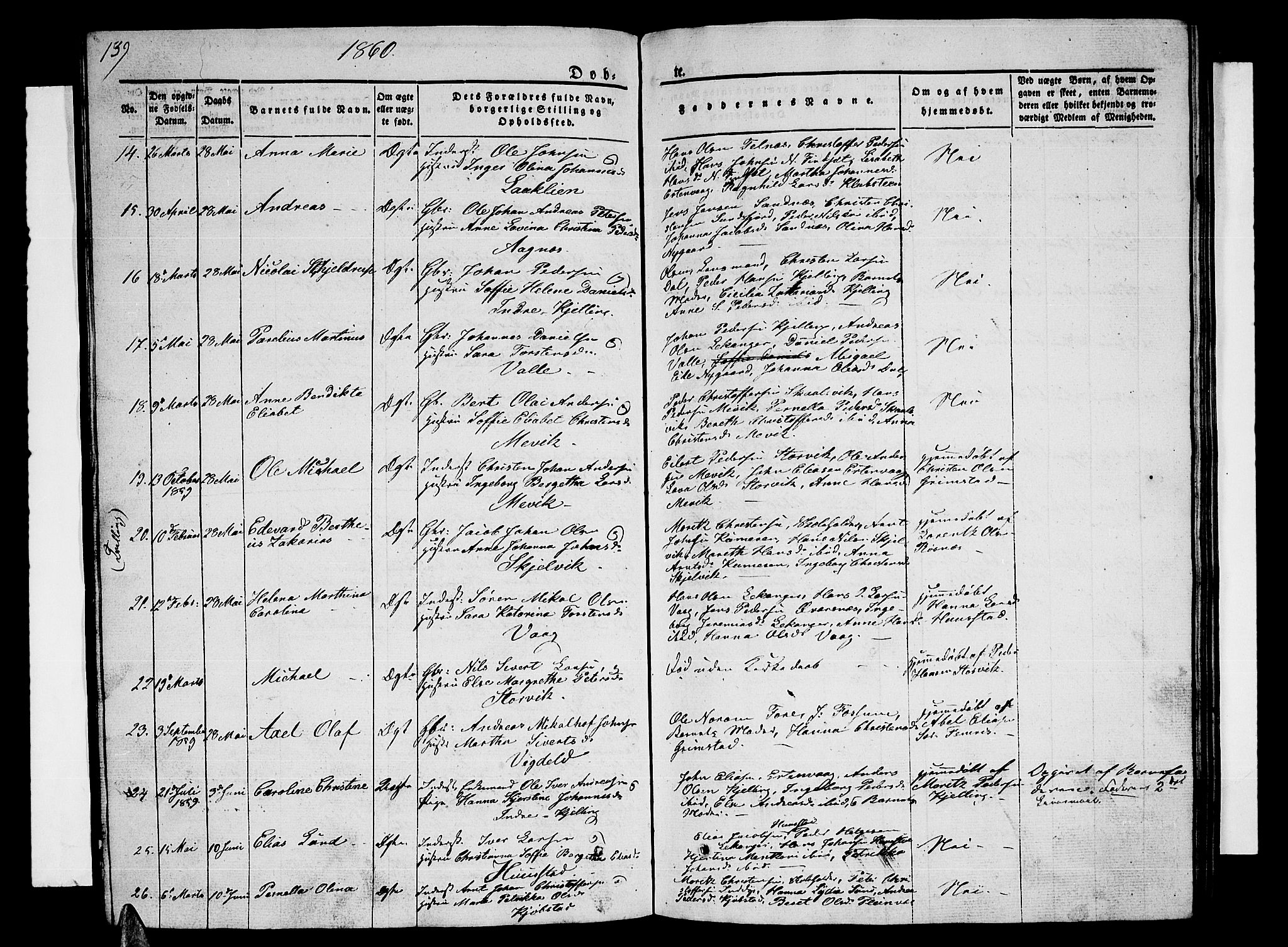 Ministerialprotokoller, klokkerbøker og fødselsregistre - Nordland, AV/SAT-A-1459/805/L0106: Parish register (copy) no. 805C02, 1841-1861, p. 139