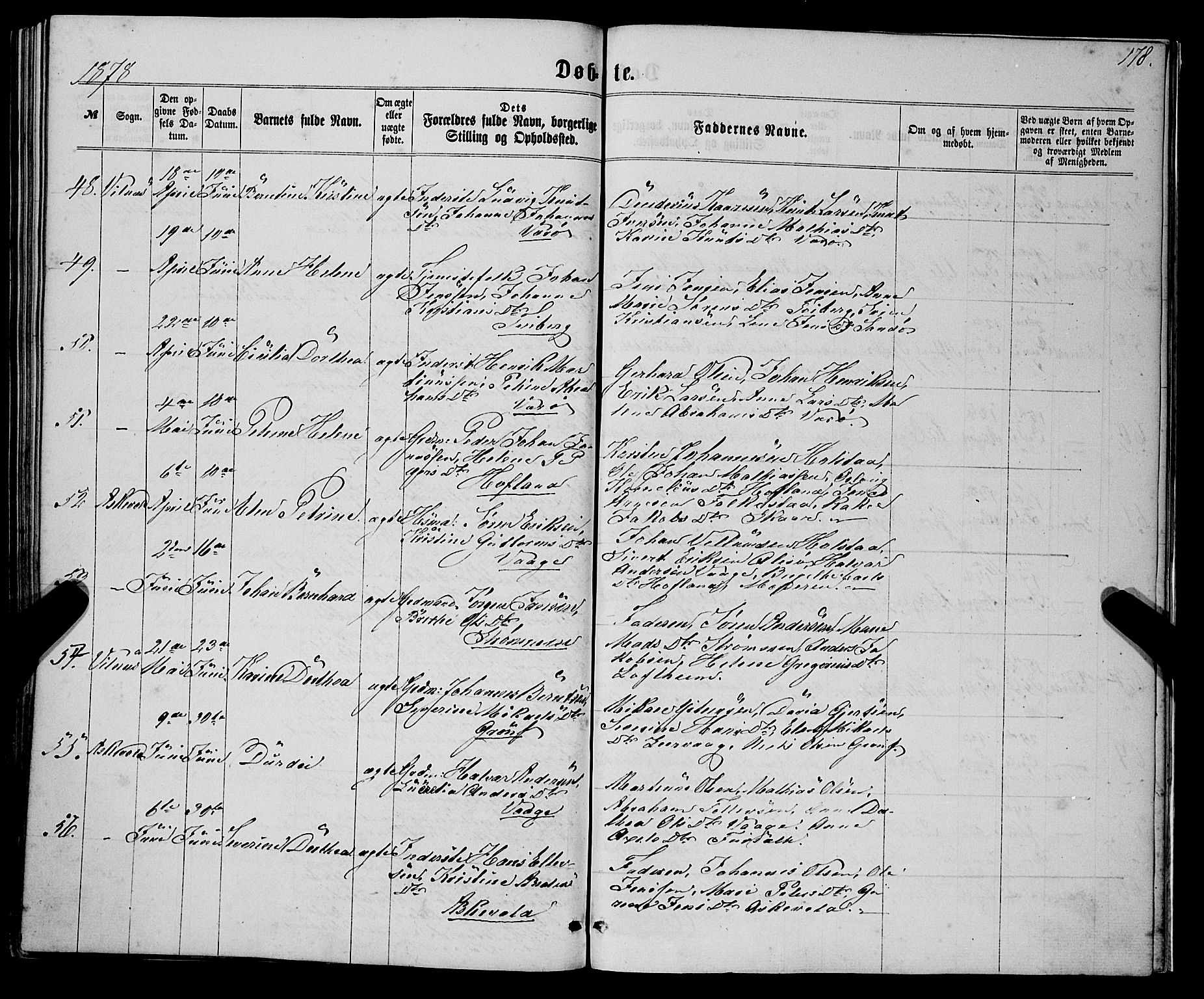 Askvoll sokneprestembete, SAB/A-79501/H/Haa/Haaa/L0012: Parish register (official) no. A 12, 1859-1878, p. 178