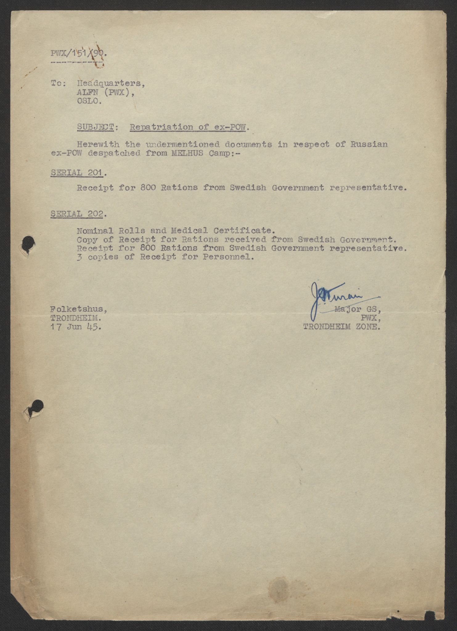 Flyktnings- og fangedirektoratet, Repatrieringskontoret, AV/RA-S-1681/D/Db/L0017: Displaced Persons (DPs) og sivile tyskere, 1945-1948, p. 697