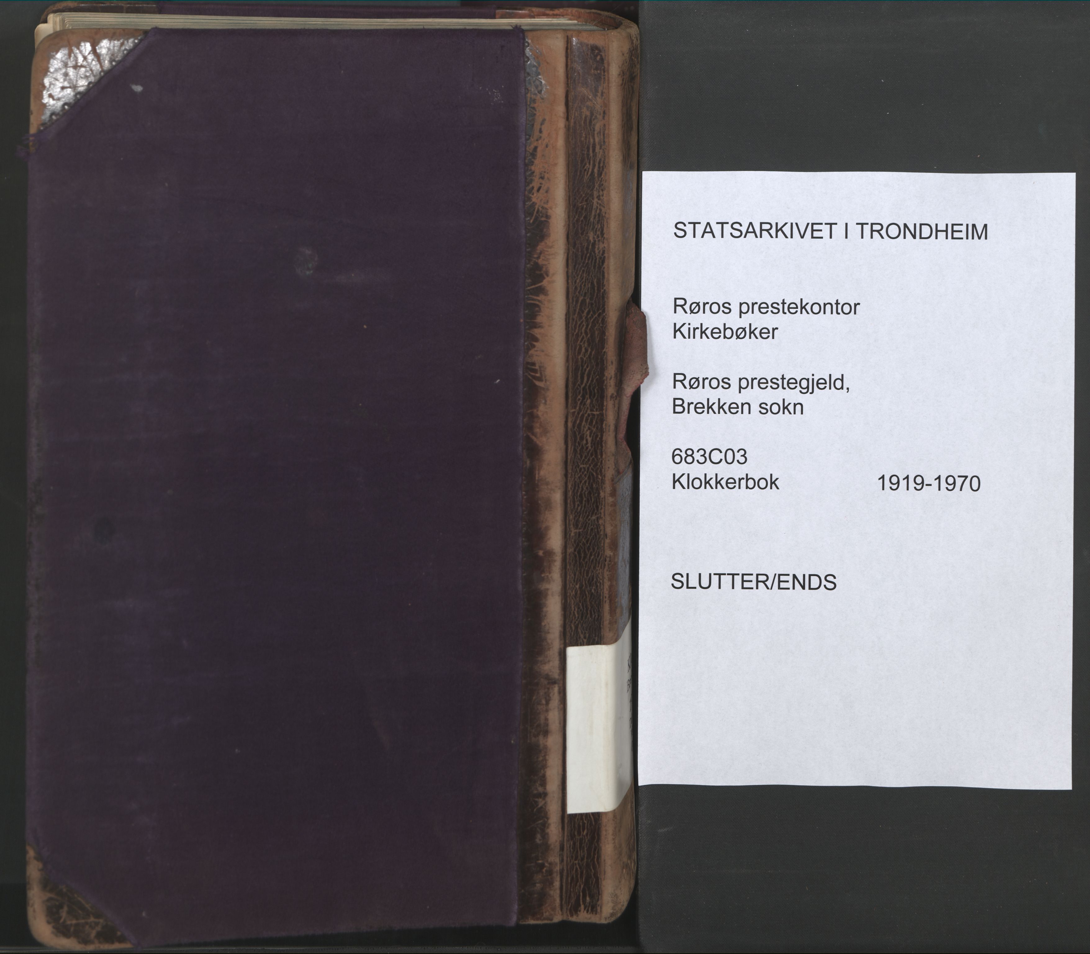 Ministerialprotokoller, klokkerbøker og fødselsregistre - Sør-Trøndelag, AV/SAT-A-1456/683/L0951: Parish register (copy) no. 683C03, 1919-1970