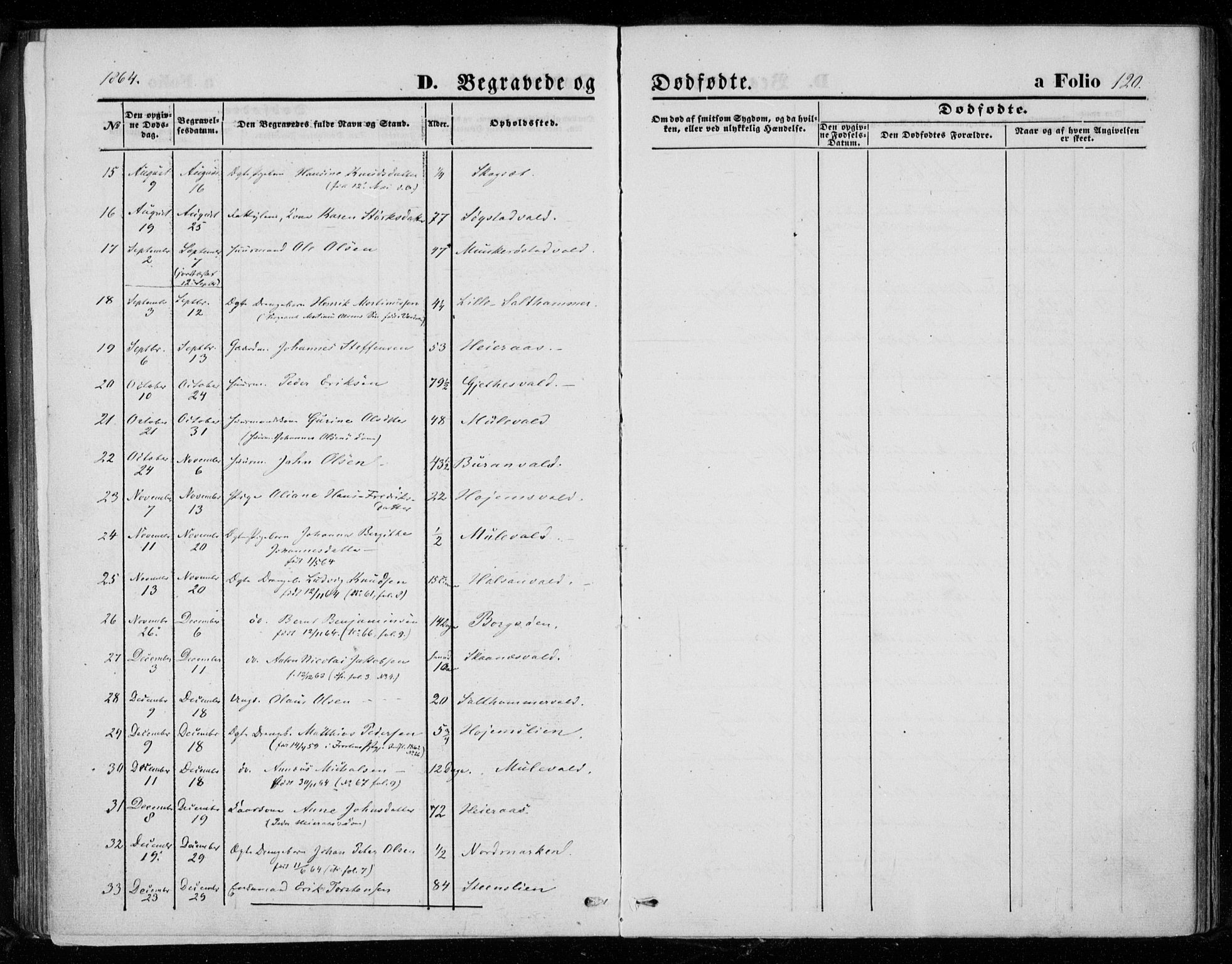 Ministerialprotokoller, klokkerbøker og fødselsregistre - Nord-Trøndelag, AV/SAT-A-1458/721/L0206: Parish register (official) no. 721A01, 1864-1874, p. 120