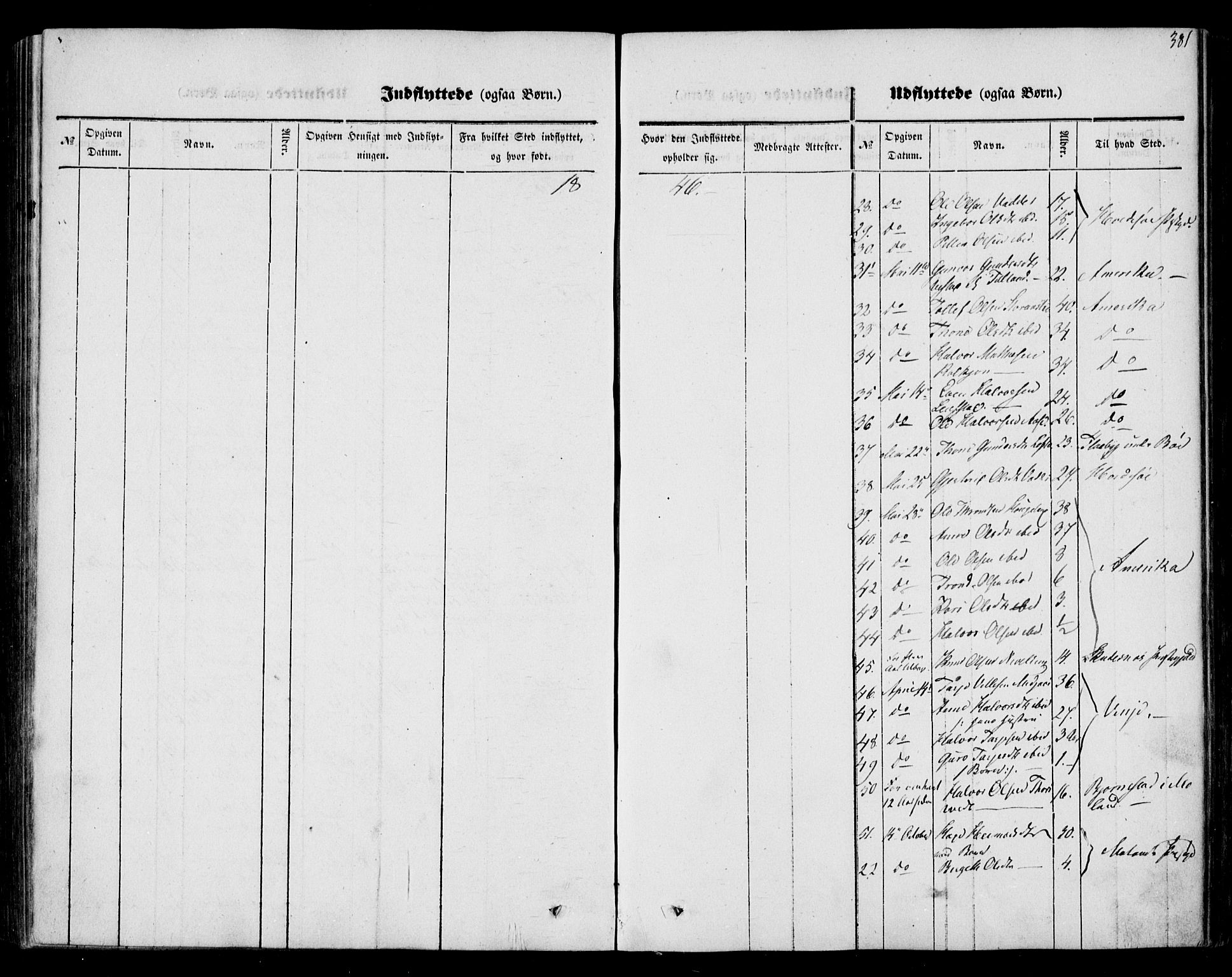Mo kirkebøker, SAKO/A-286/F/Fa/L0005: Parish register (official) no. I 5, 1844-1864, p. 381