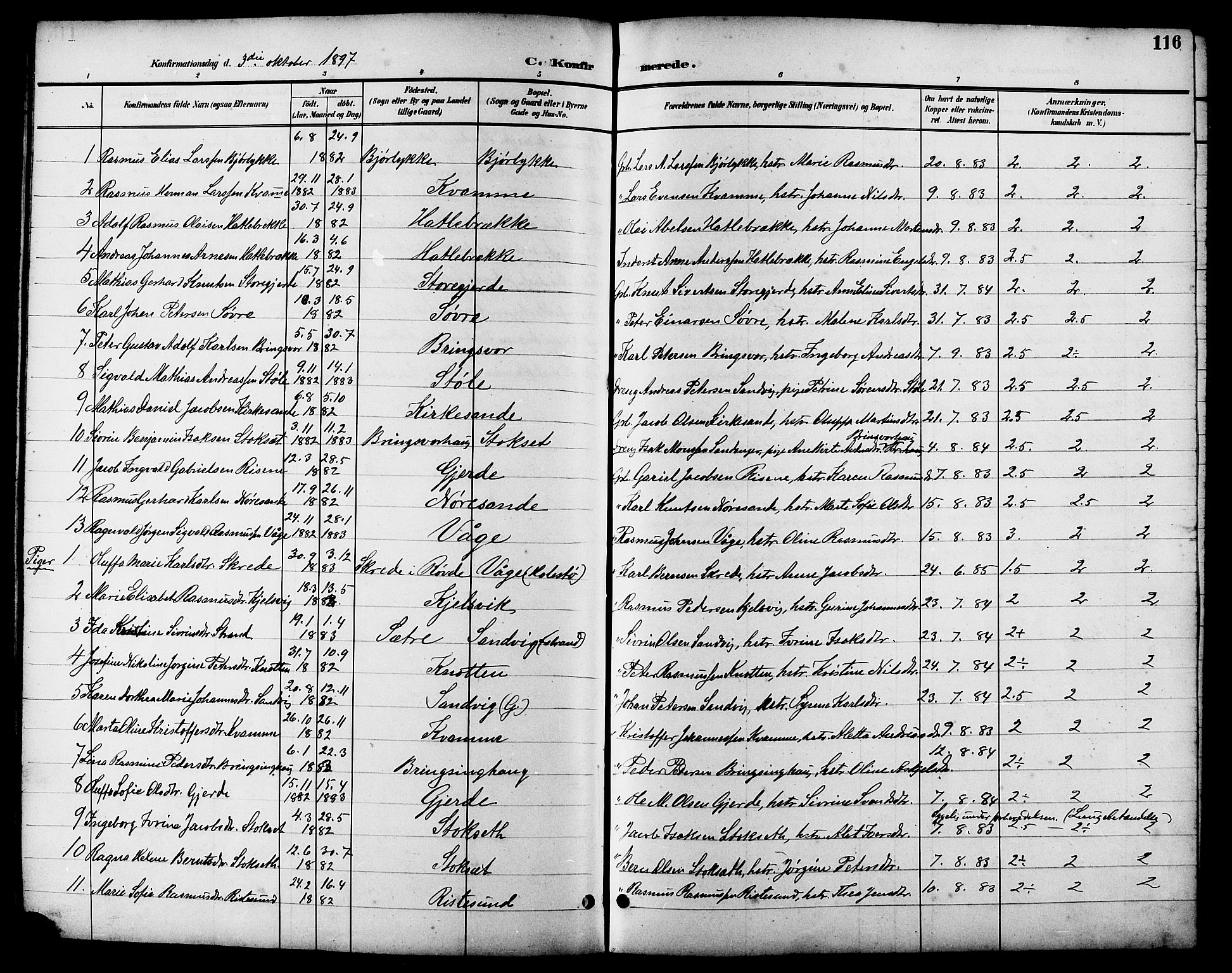 Ministerialprotokoller, klokkerbøker og fødselsregistre - Møre og Romsdal, AV/SAT-A-1454/503/L0049: Parish register (copy) no. 503C04, 1894-1915, p. 116