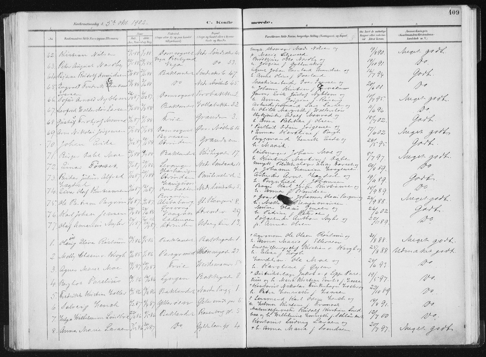 Ministerialprotokoller, klokkerbøker og fødselsregistre - Sør-Trøndelag, AV/SAT-A-1456/604/L0200: Parish register (official) no. 604A20II, 1901-1908, p. 409