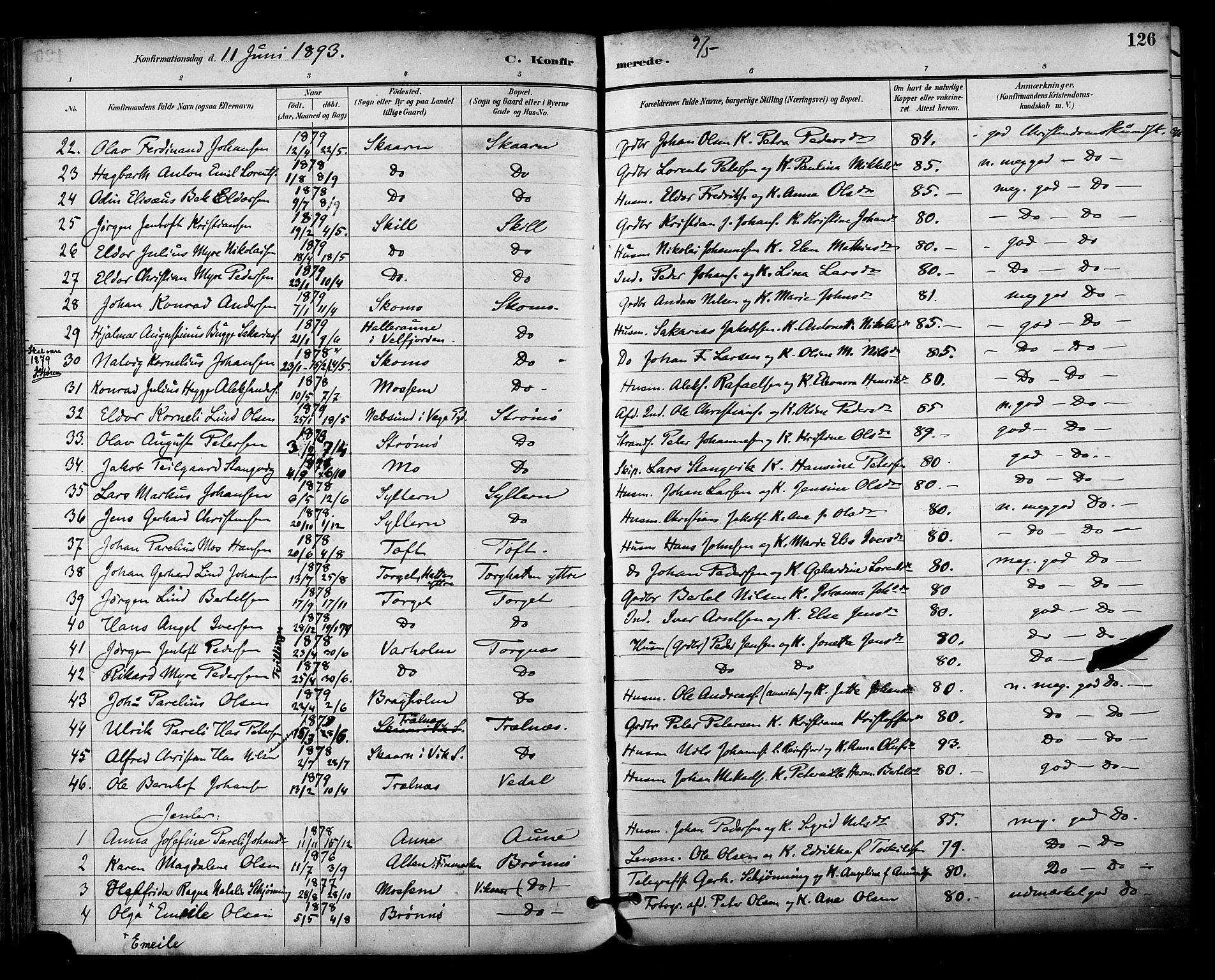 Ministerialprotokoller, klokkerbøker og fødselsregistre - Nordland, SAT/A-1459/813/L0200: Parish register (official) no. 813A10, 1886-1900, p. 126