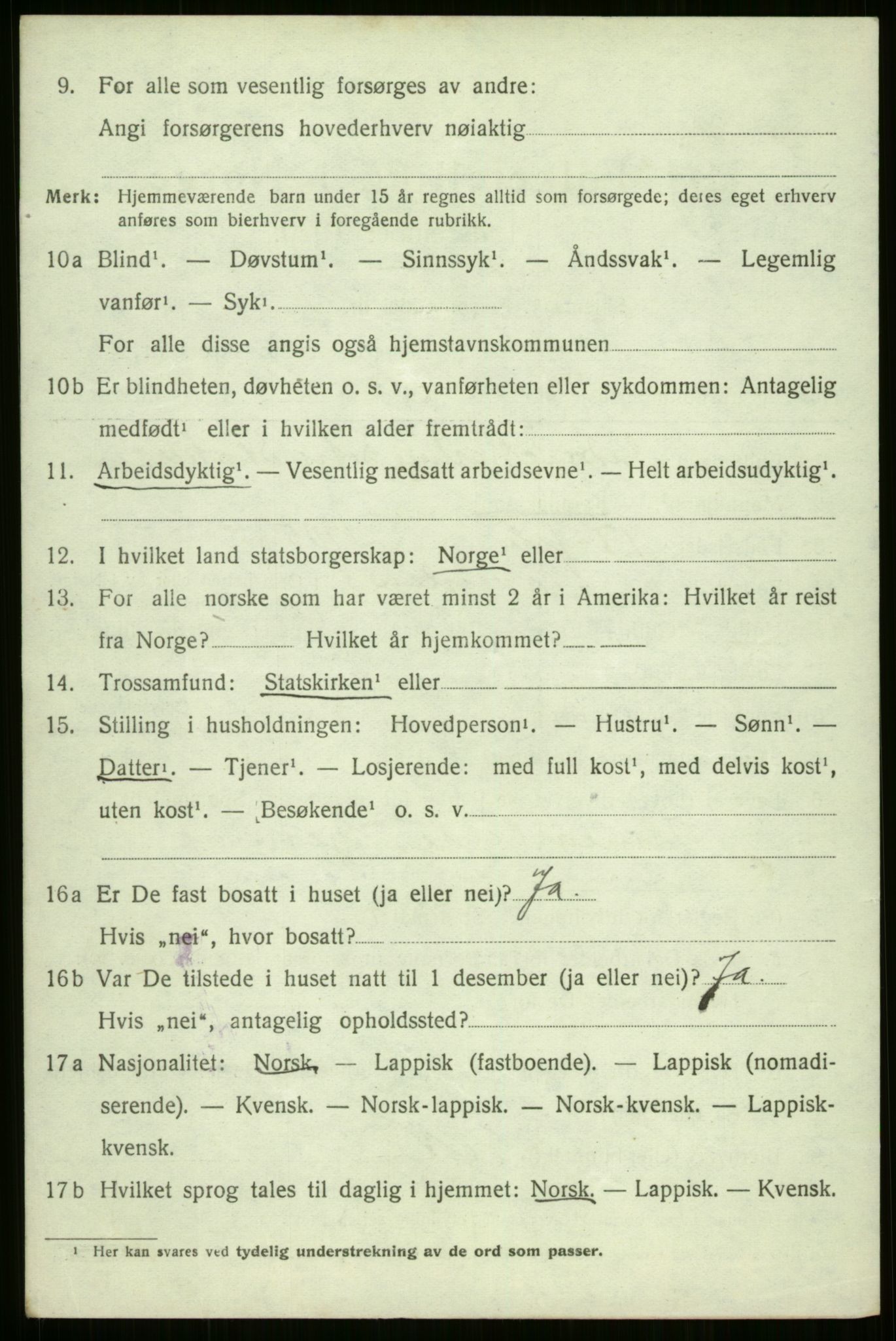 SATØ, 1920 census for Trondenes, 1920, p. 9960