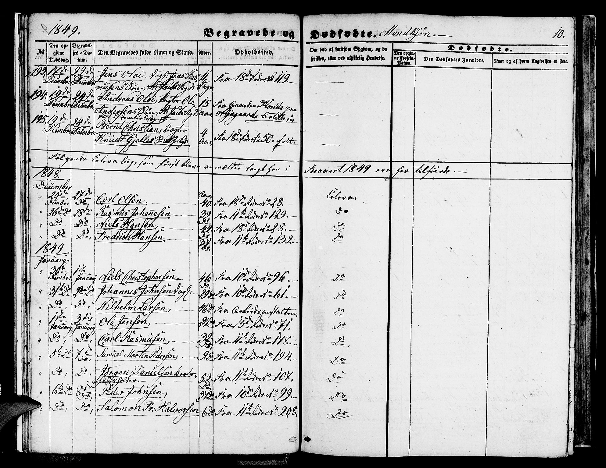 Domkirken sokneprestembete, AV/SAB-A-74801/H/Hab/L0038: Parish register (copy) no. E 2, 1847-1859, p. 10