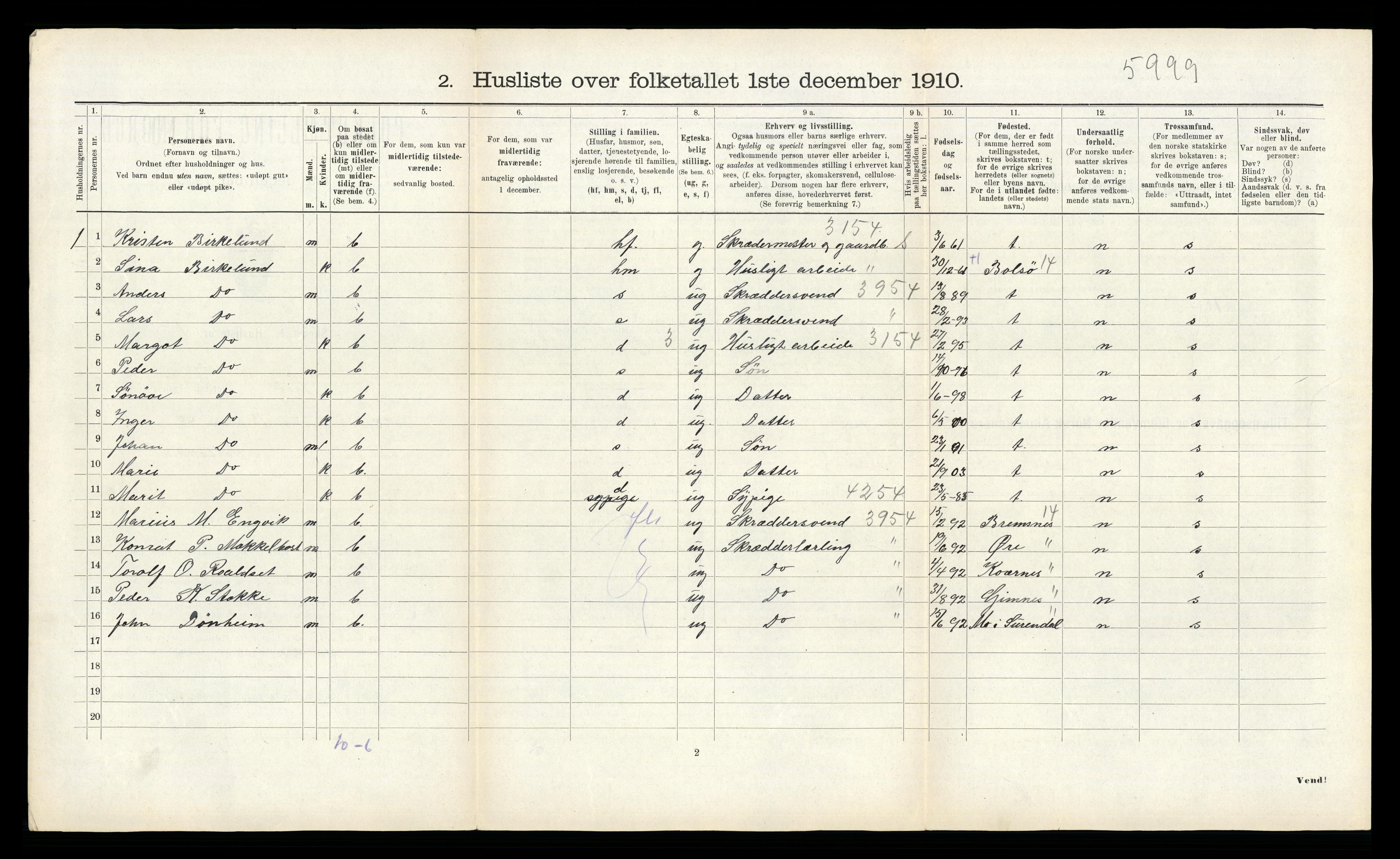 RA, 1910 census for Frei, 1910, p. 103