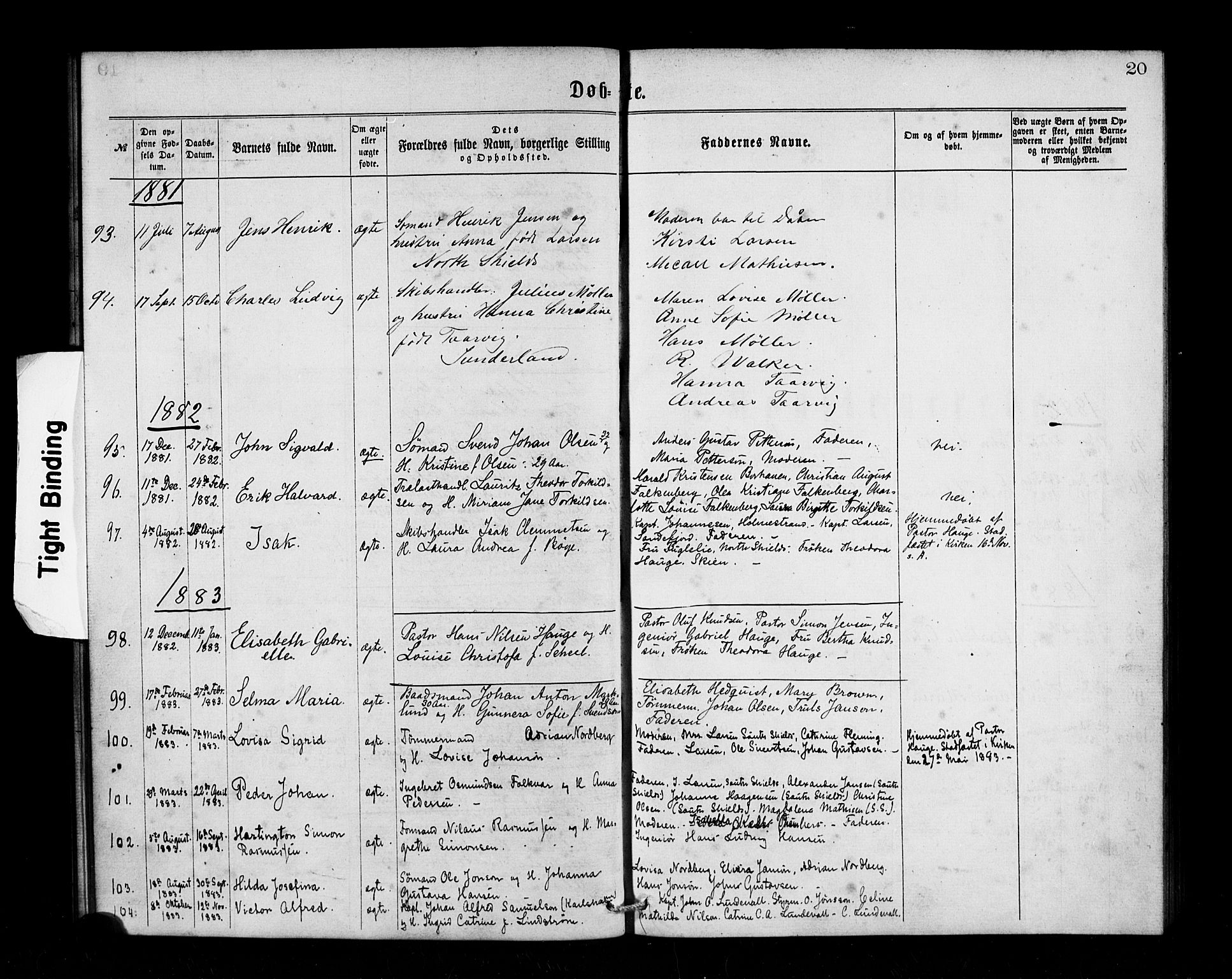 Den norske sjømannsmisjon i utlandet/Tyne-havnene (North Shields og New Castle), SAB/SAB/PA-0101/H/Ha/L0001: Parish register (official) no. A 1, 1865-1883, p. 20