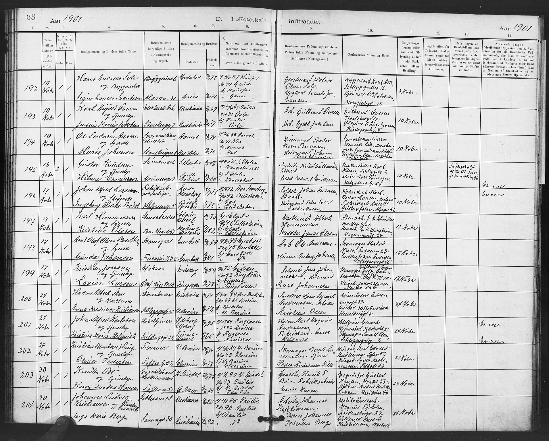Paulus prestekontor Kirkebøker, SAO/A-10871/F/Fa/L0010: Parish register (official) no. 10, 1898-1906, p. 68
