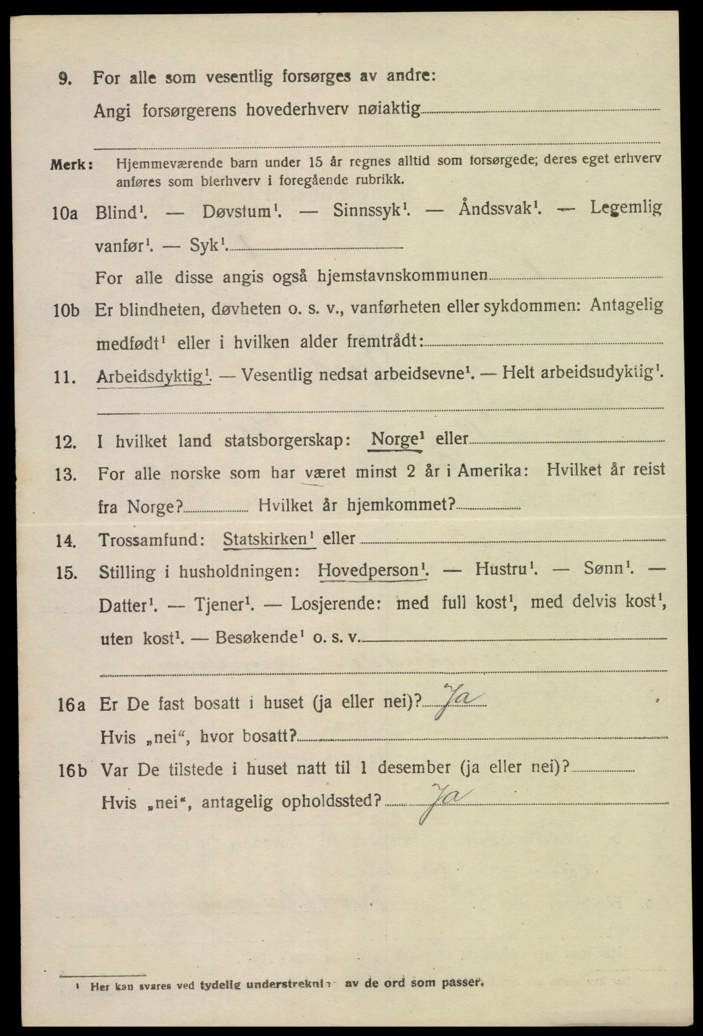 SAK, 1920 census for Vennesla, 1920, p. 3237